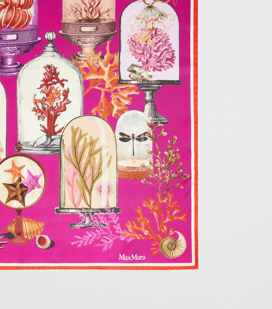 Max Mara Silk Printed Square Scarf Fuchsia Image 2