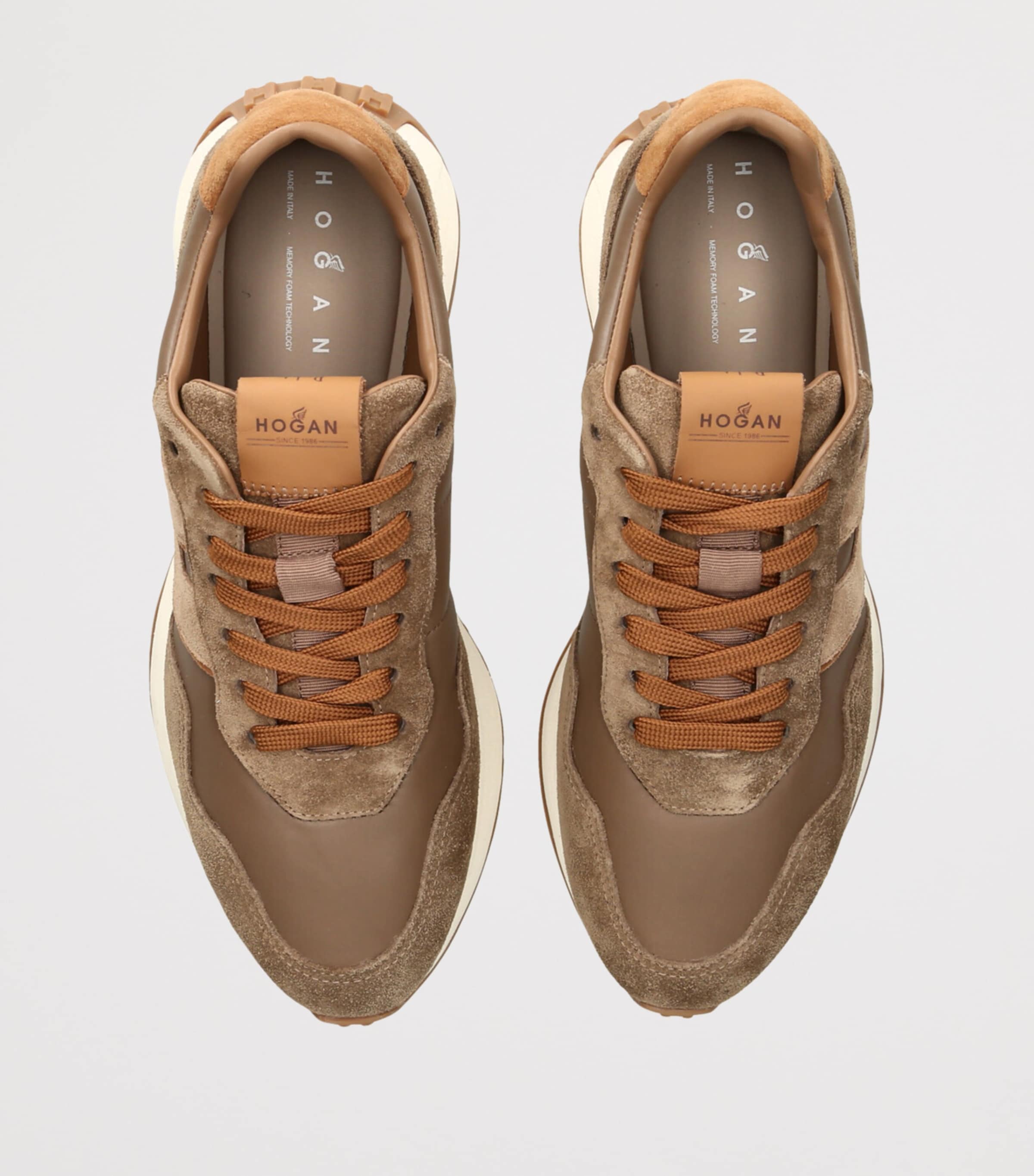 Hogan Suede Allacciato Sneakers Mid Brown Image 4