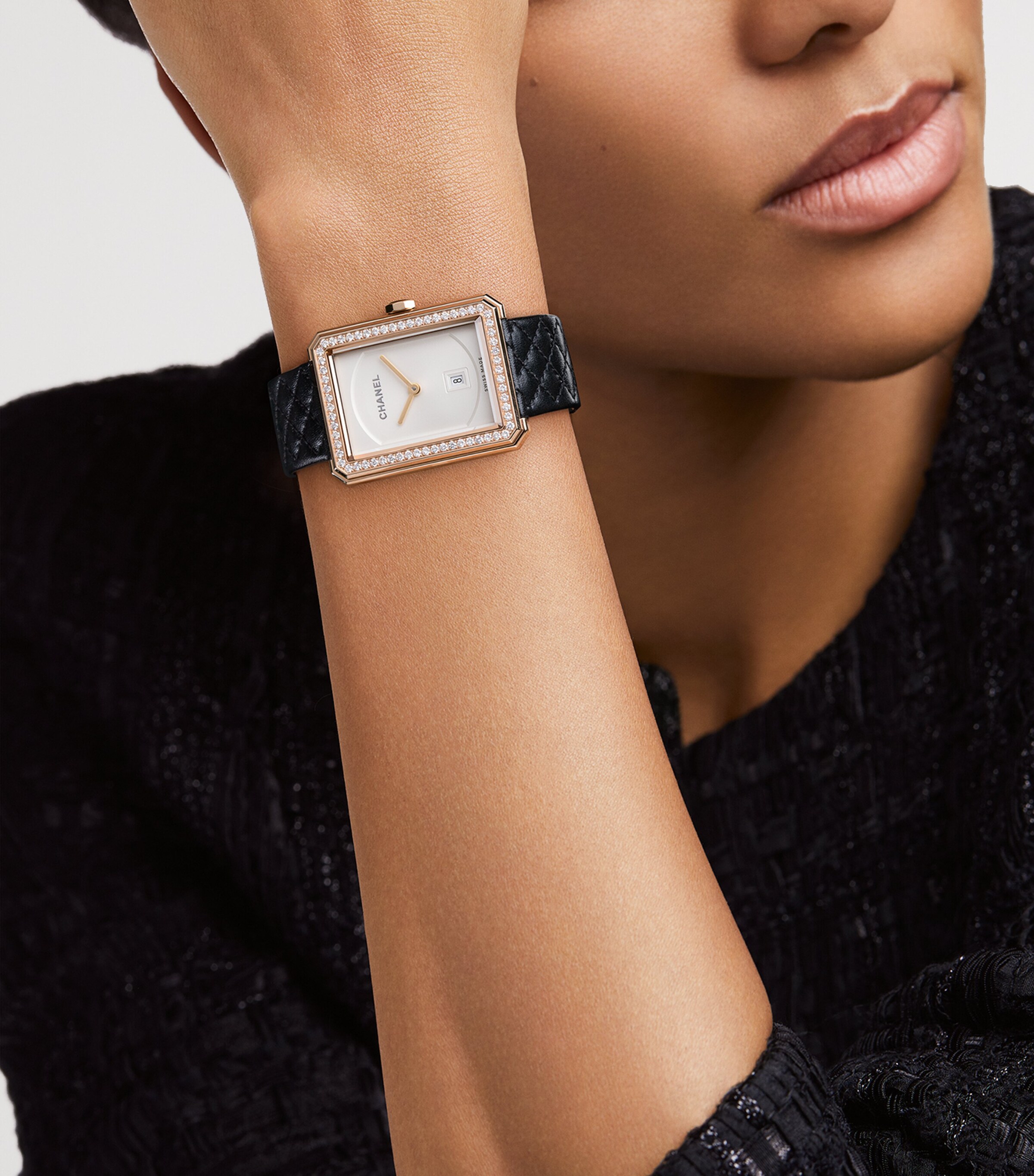 Yellow Gold and Diamond BOY·FRIEND Watch 34.6mm OPALINE Image 2