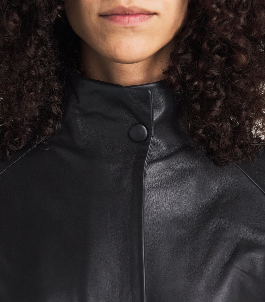 Almada Label Womens Leather Mija Bomber Jacket Black Image 3