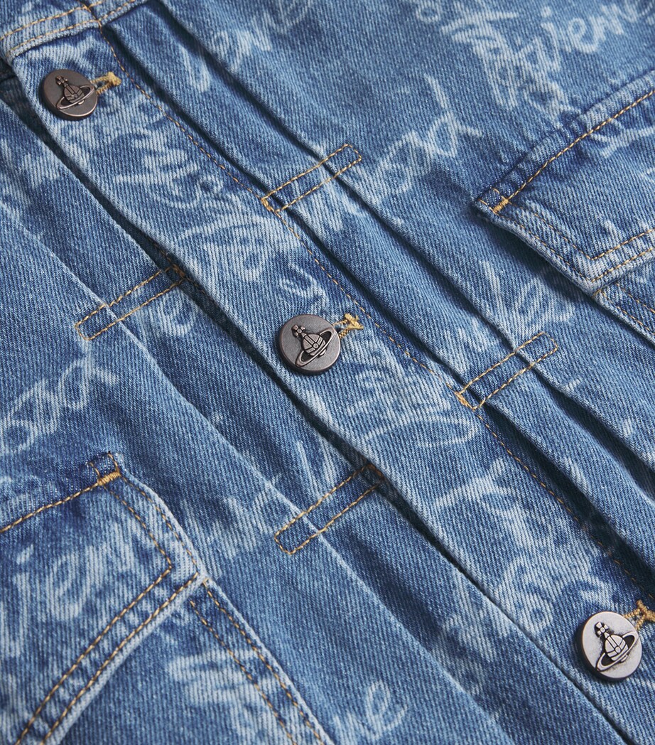 Denim All-Over Script Print Jacket K306-VW GRID/BLUE Image 5