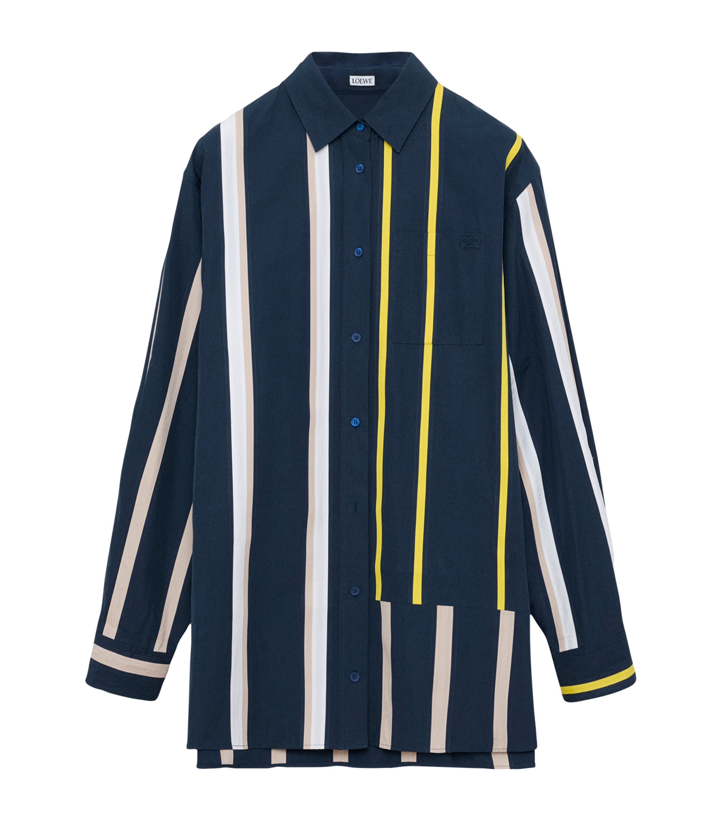 LOEWE Womens Stripe Mini Shirt Dress Image 1