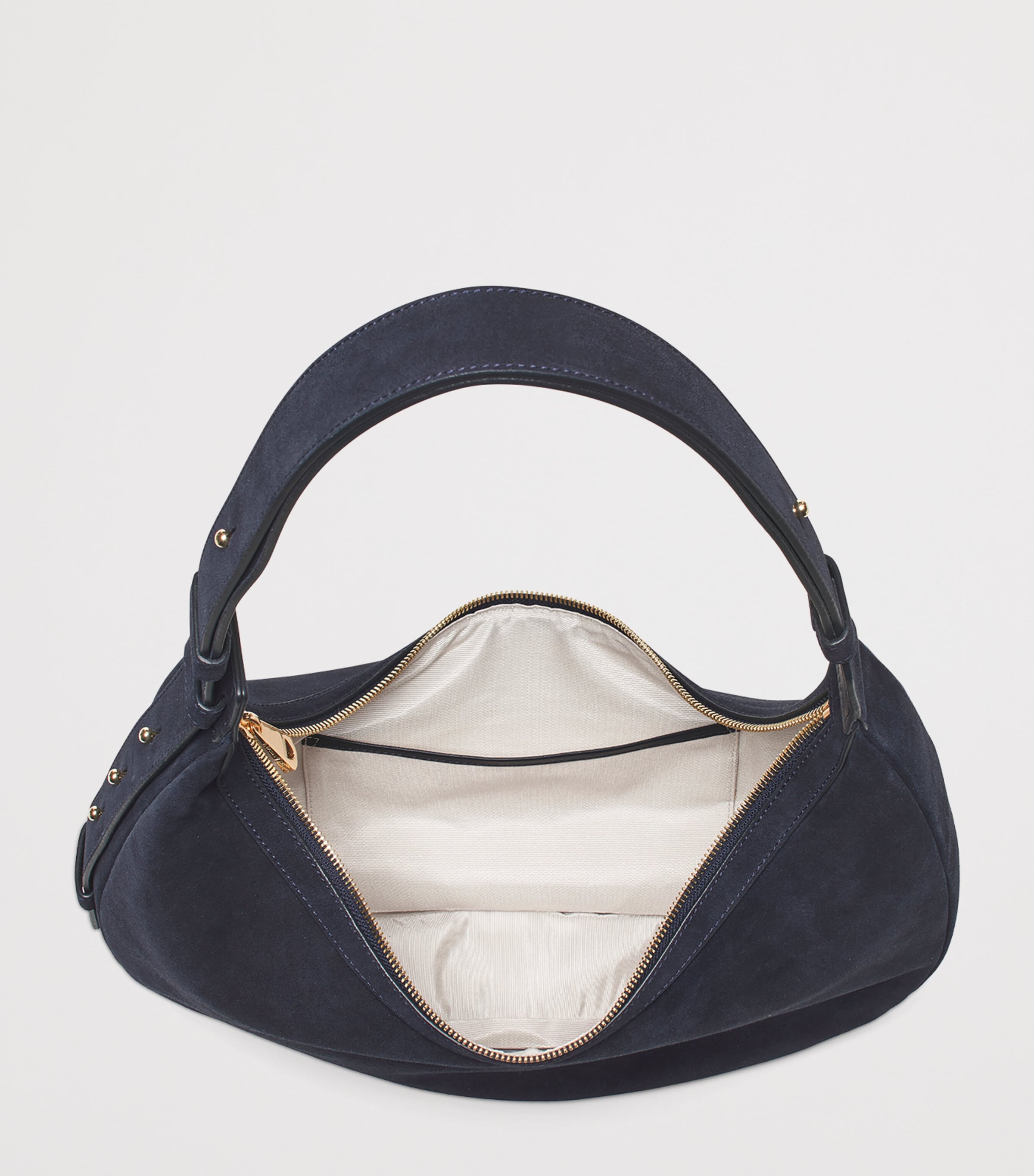 Suede Hudson Crescent Cross-Body Bag NAVY Image 5