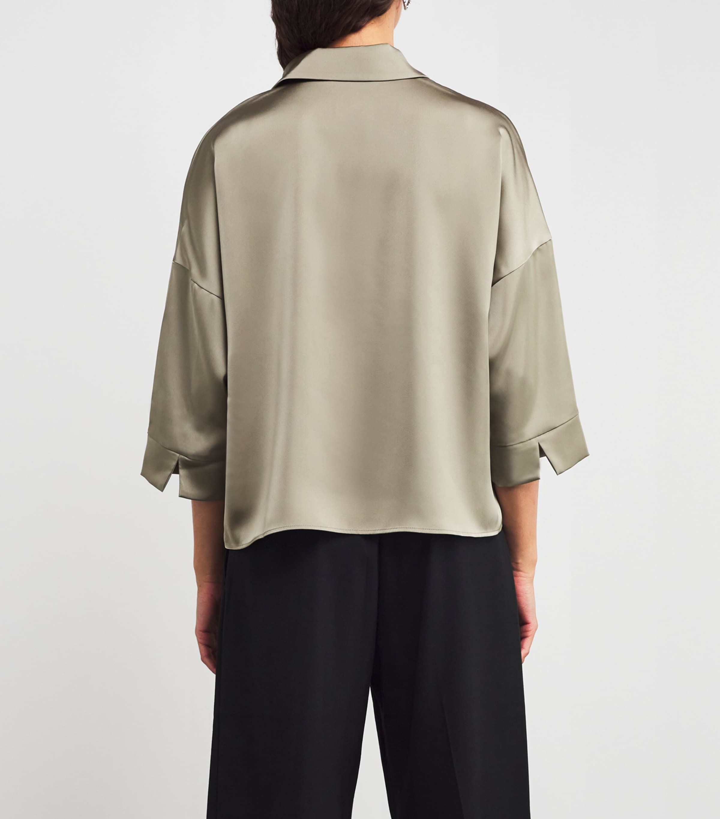 Satin Long-Sleeve Shirt SAGE Image 4