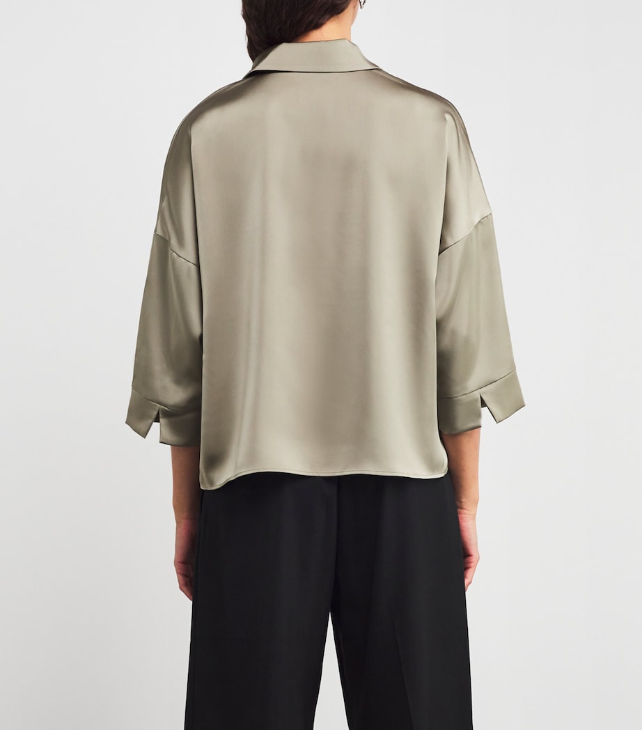 Satin Long-Sleeve Shirt SAGE Image 4
