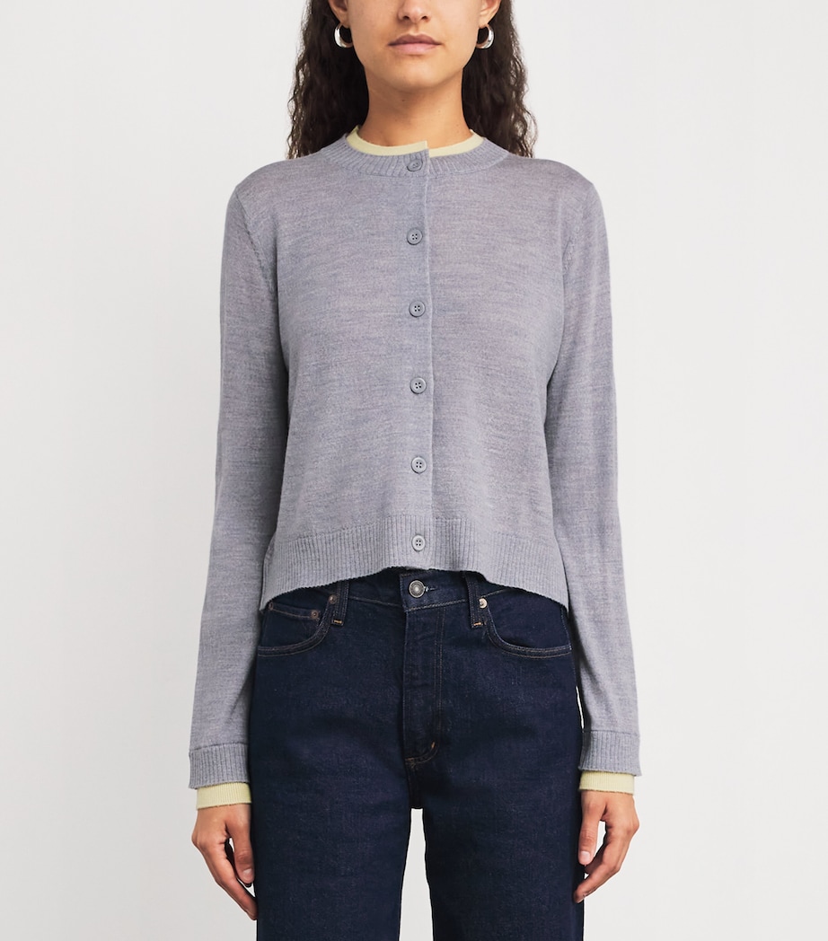 Merino Wool Cardigan MELANGE GREY Image 3