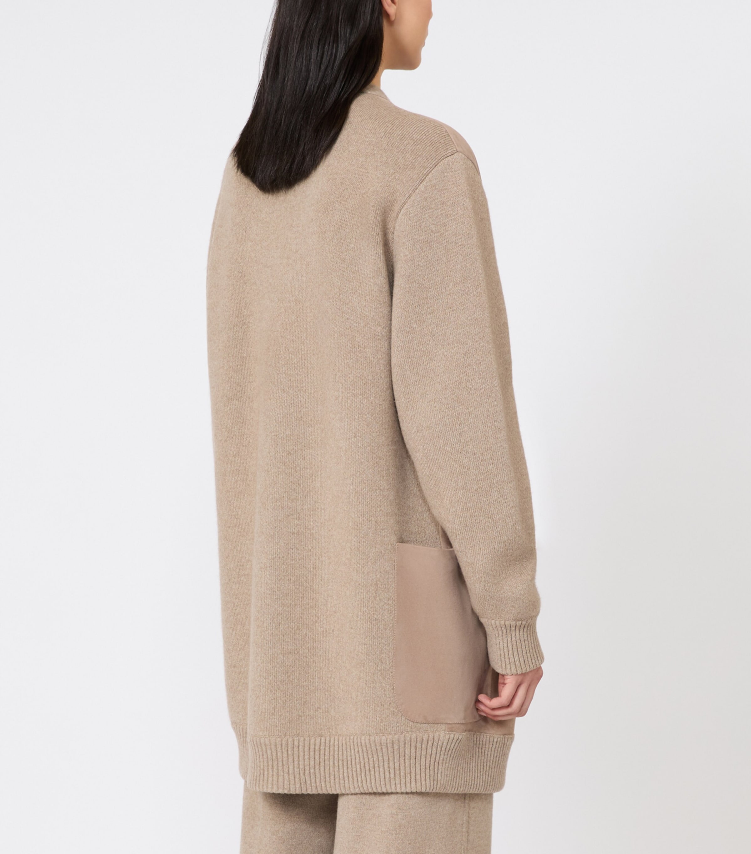 Max Mara Womens Wool-Cashmere-Suede Cardigan Beige Image 3