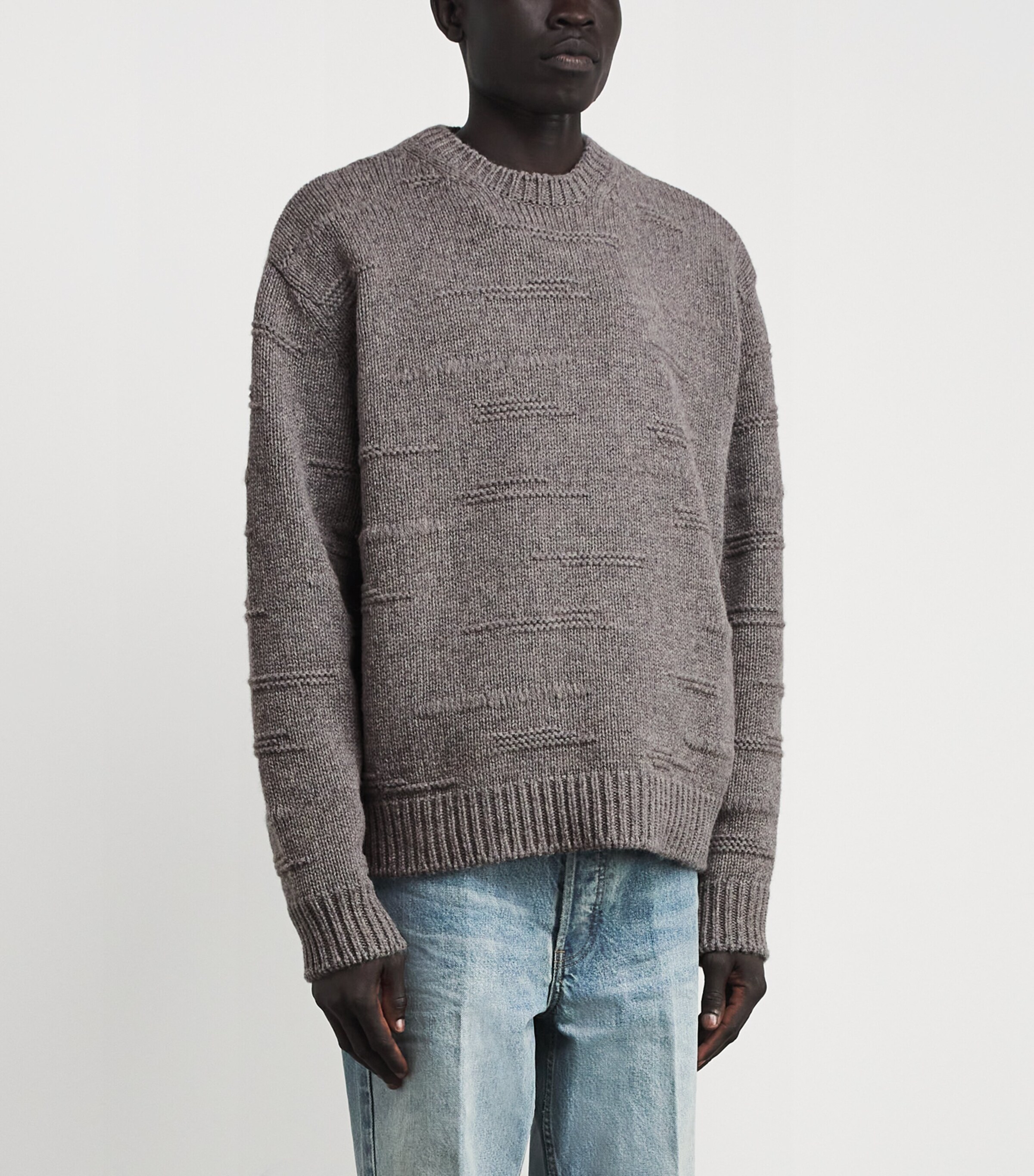 Wool Embroidered Sweater GREY Image 3