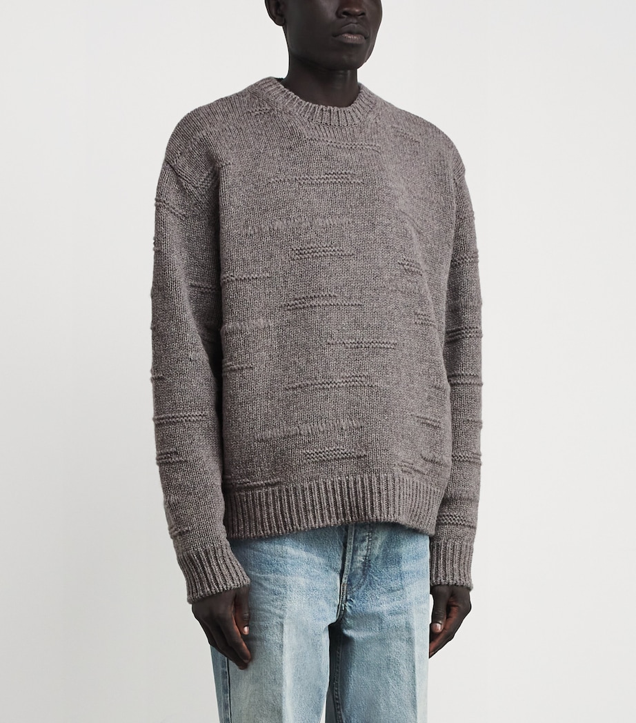 Wool Embroidered Sweater GREY Image 3