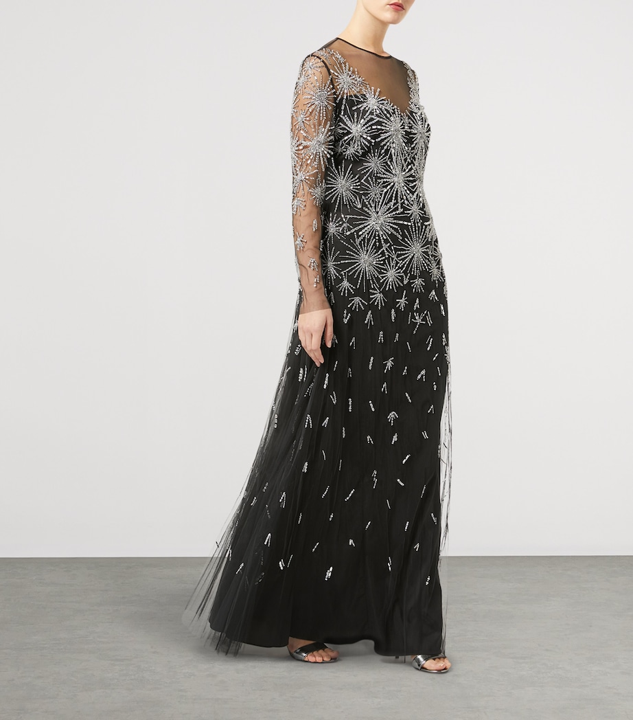 Tulle Embellished Maxi Dress BLACK Image 4