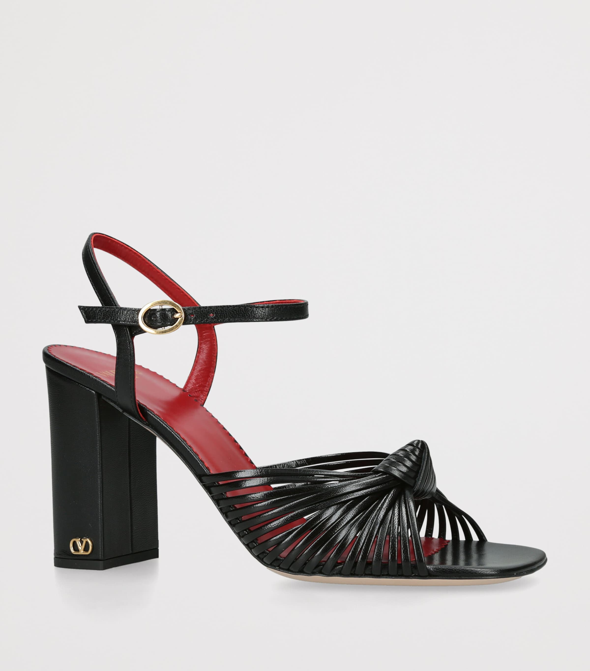 Valentino Garavani Leather Annet Heeled Sandals 90 Black Image 3