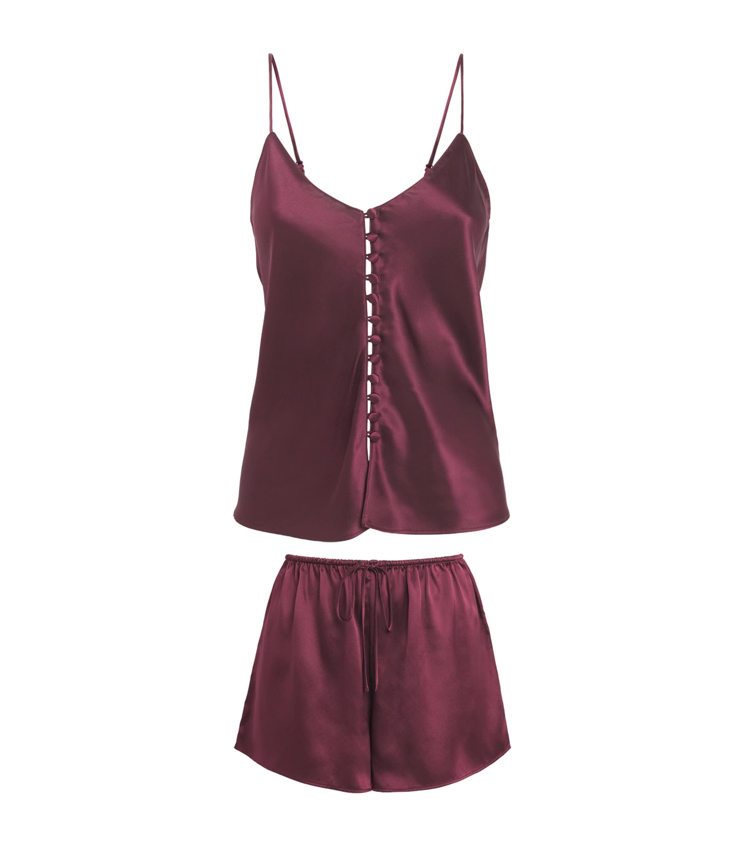 Olivia von Halle Womens Silk Etta Pyjama Set Raisin Image 1