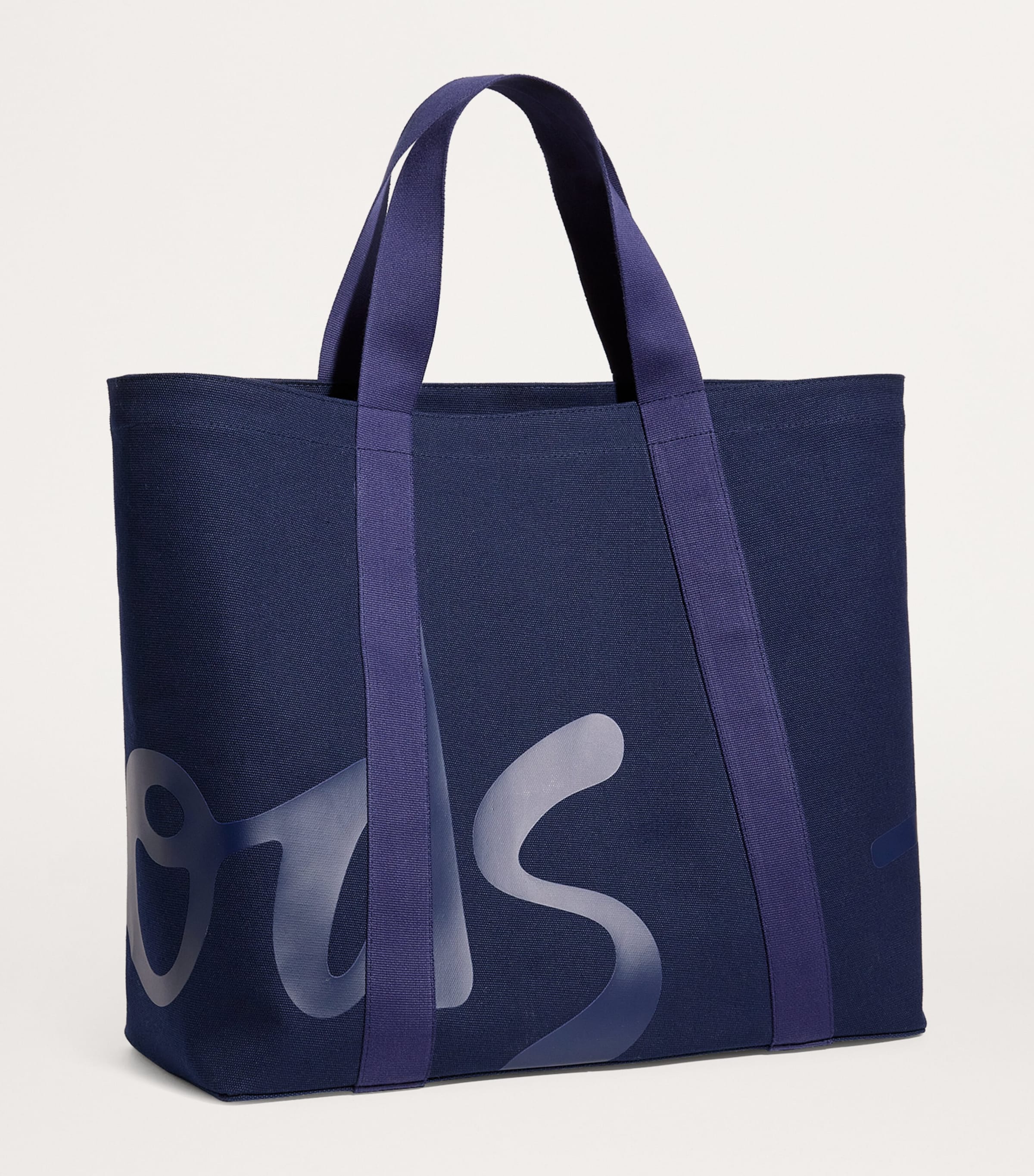 Large Cotton Logo Tote Bag NAVY Image 3