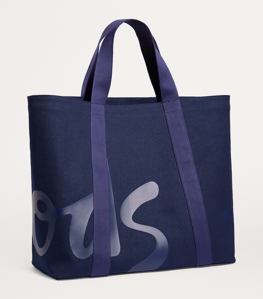 Large Cotton Logo Tote Bag NAVY Image 3