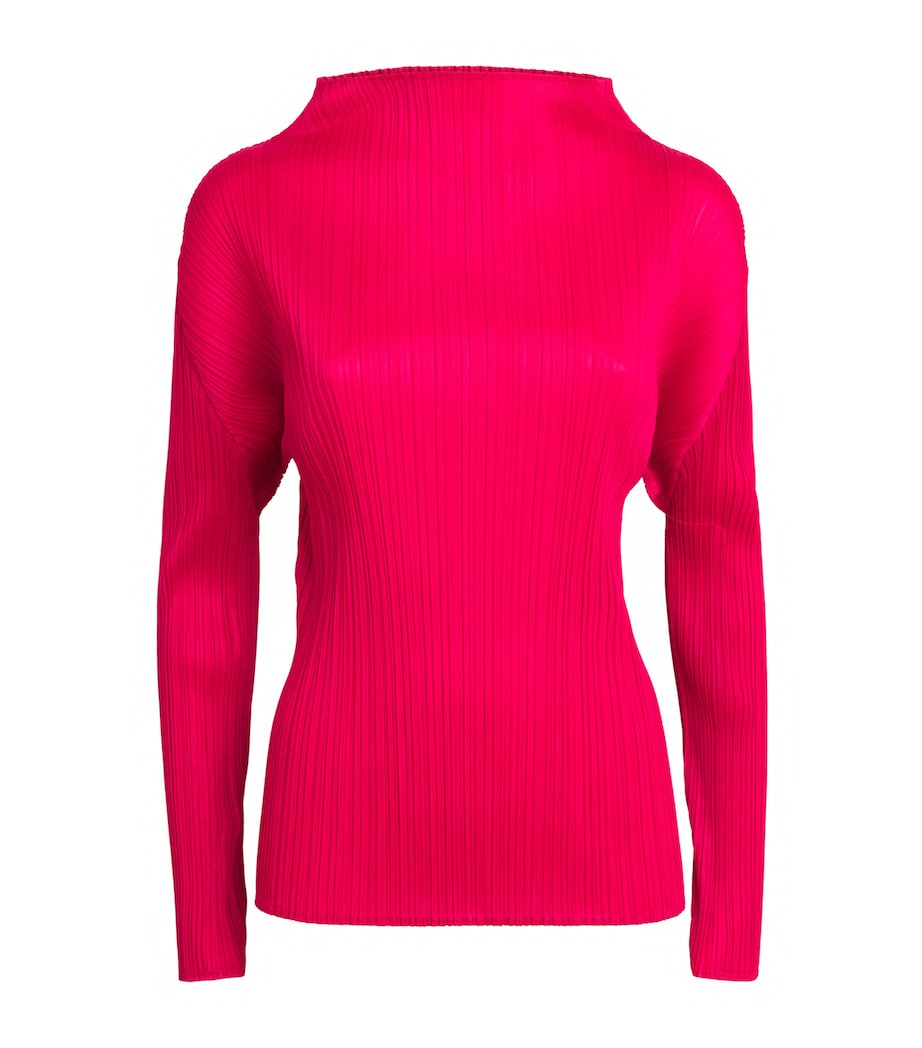 Pleats Please Issey Miyake Womens Long-Sleeve New Colorful Basics 4 Top Image 1