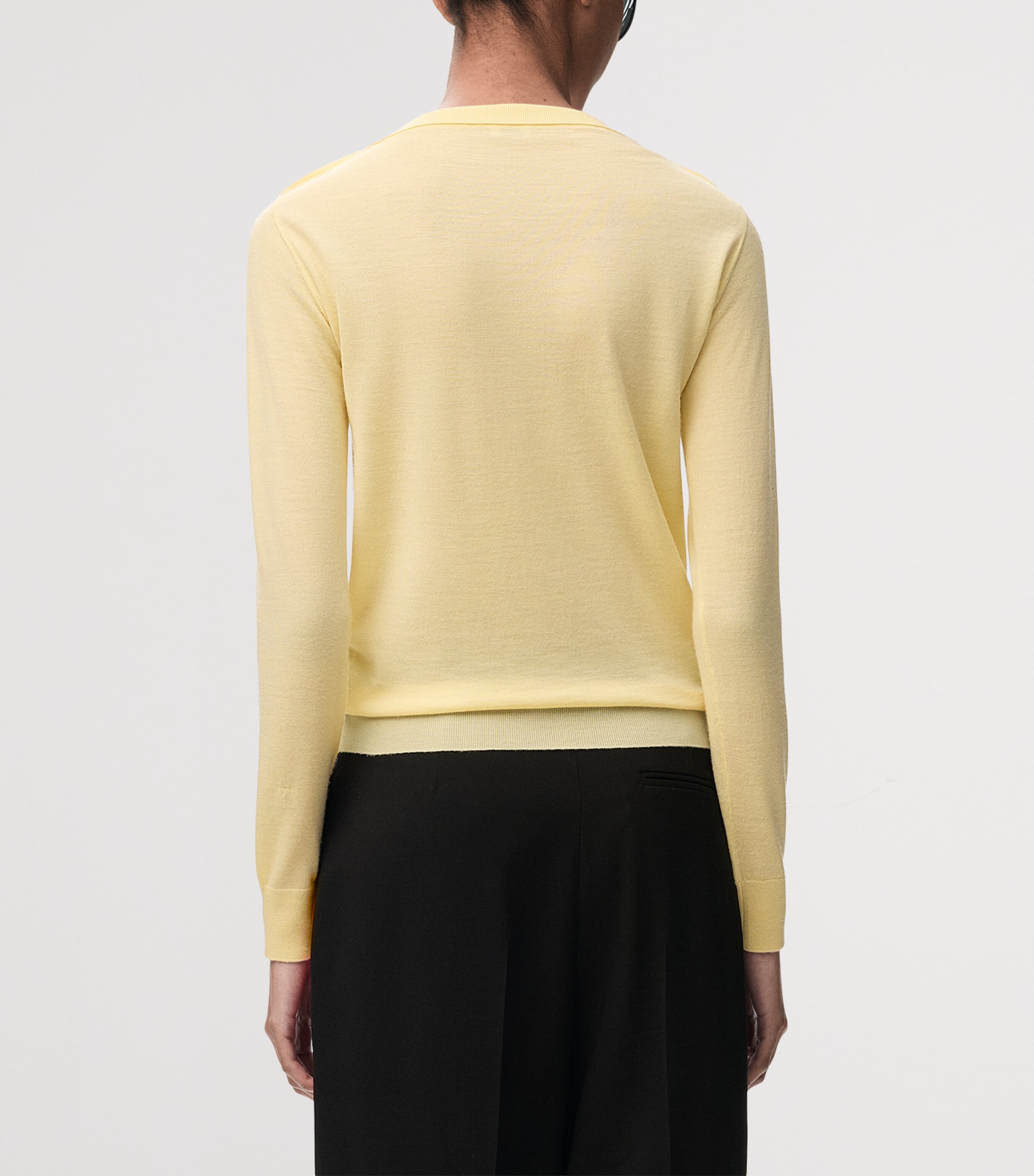 LOEWE Womens Stretch-Wool Boat-Neck Sweater Light Yellow Image 4