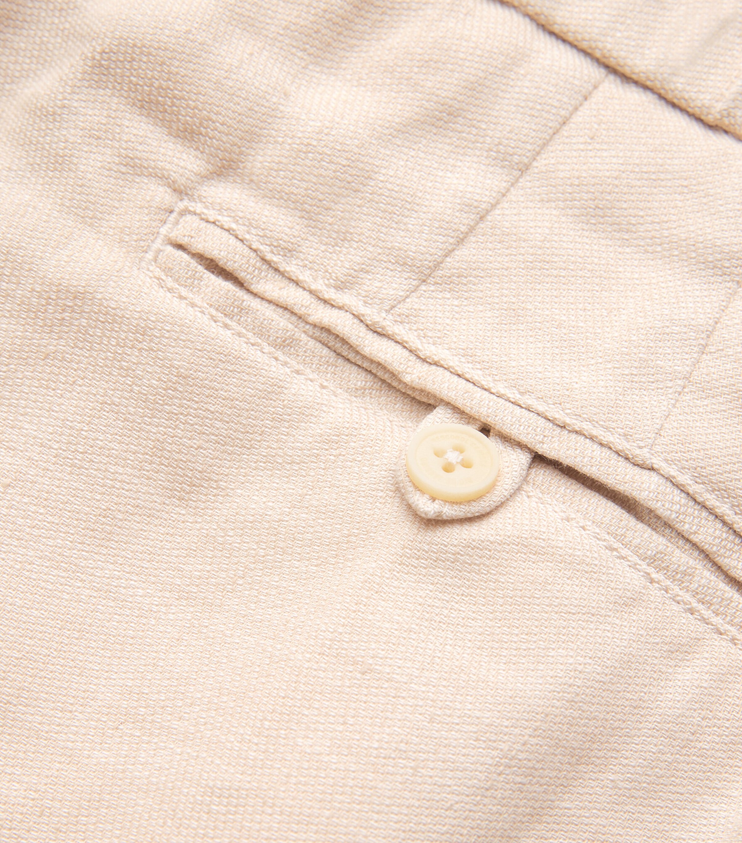Frescobol Carioca Mens Linen-Cotton Oscar Slim Trousers Sand Image 5