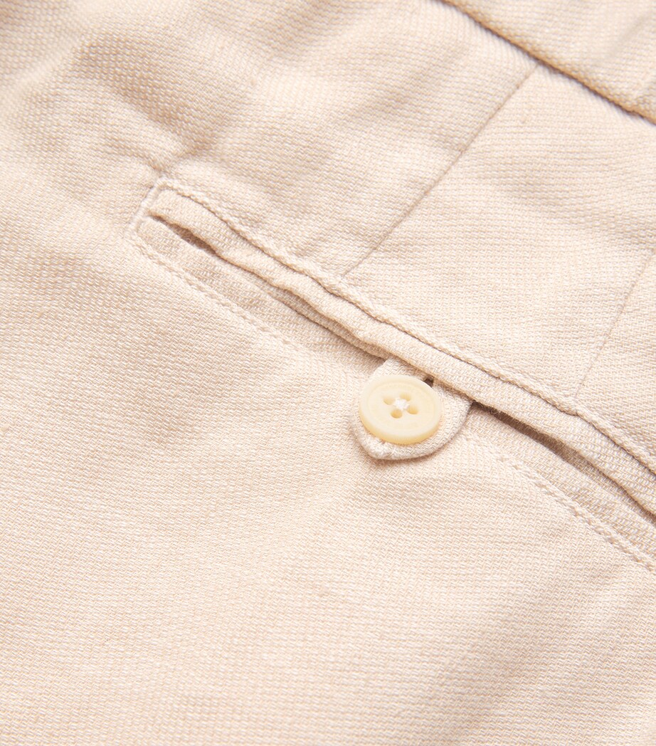 Frescobol Carioca Mens Linen-Cotton Oscar Slim Trousers Sand Image 5