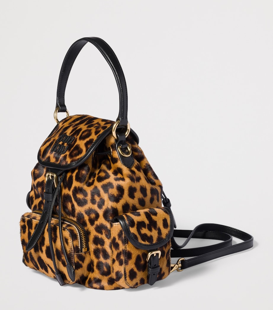 Calf Hair Leopard Backpack F0151 Image 3