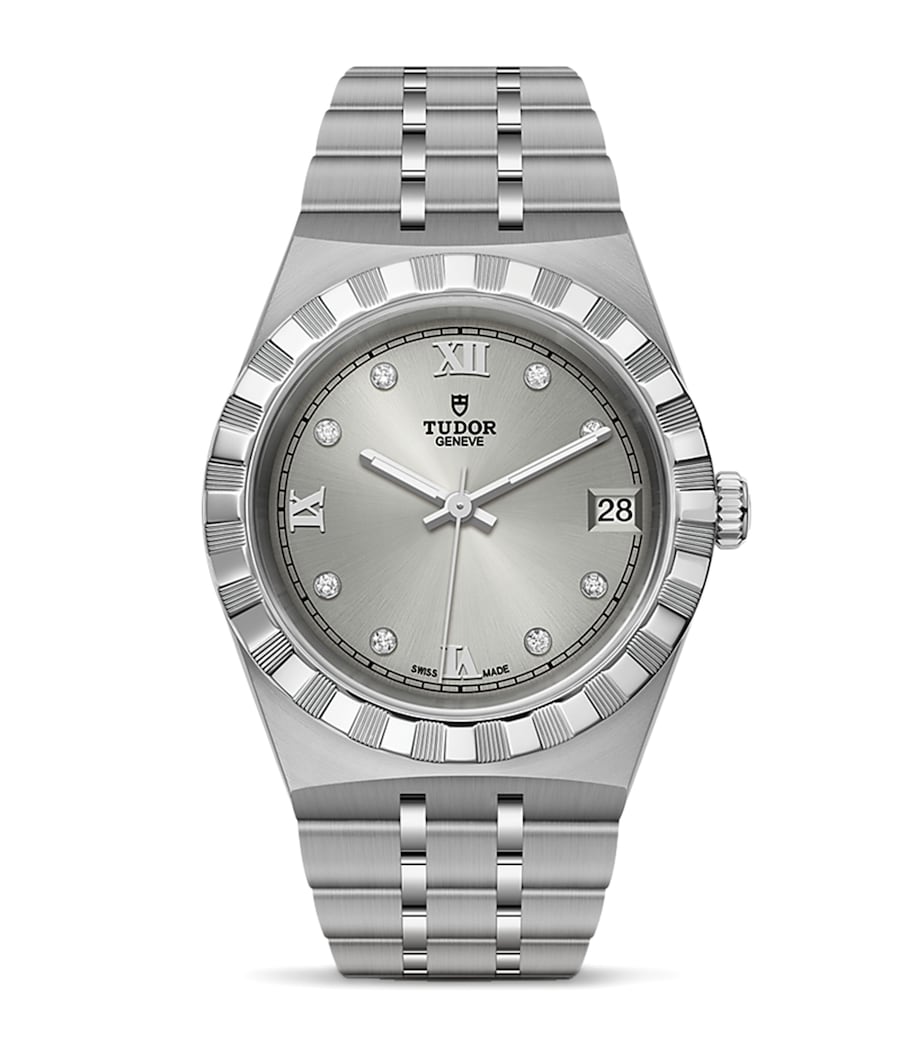 Stainless Steel and Diamond Royal Watch 34mm SILVER Image 1