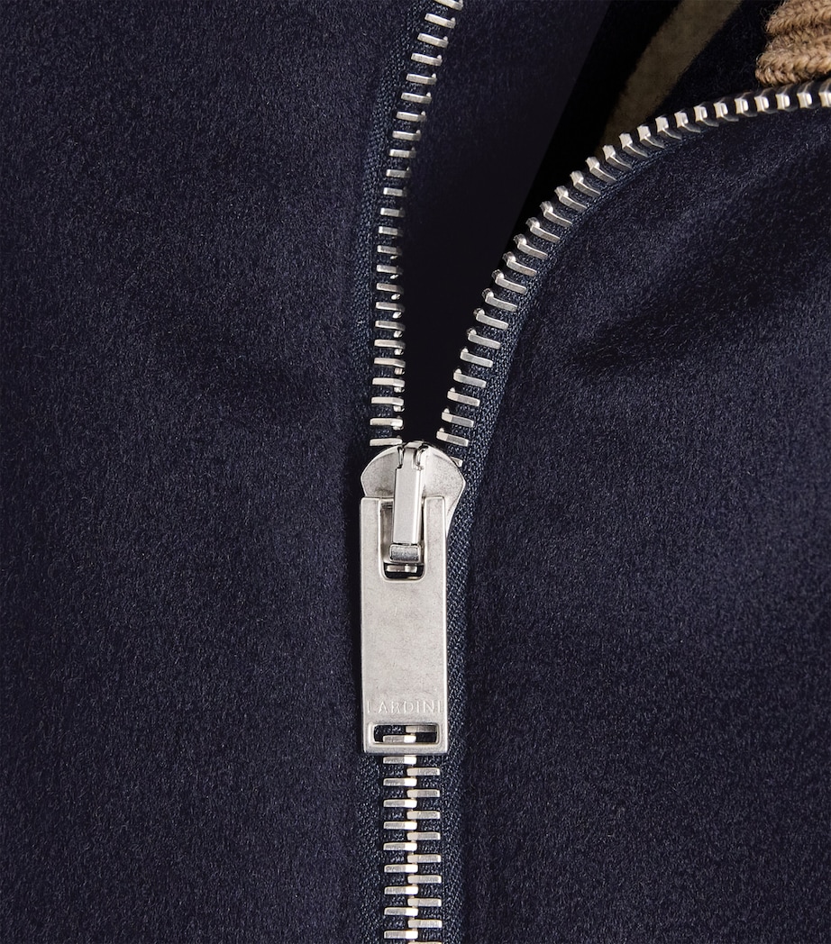 Lardini Mens Wool-Cashmere Gilet Navy Image 6