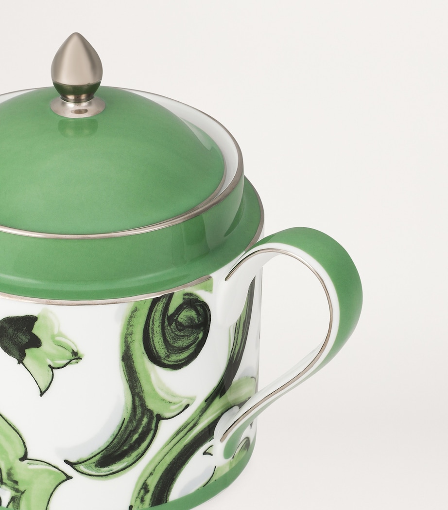 Porcelain Majolica Teapot (18.5cm) UV001-VERDE MAIOLICA Image 5