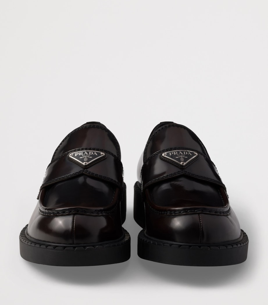 Leather Brushed Triangle Loafers F0038 Image 7