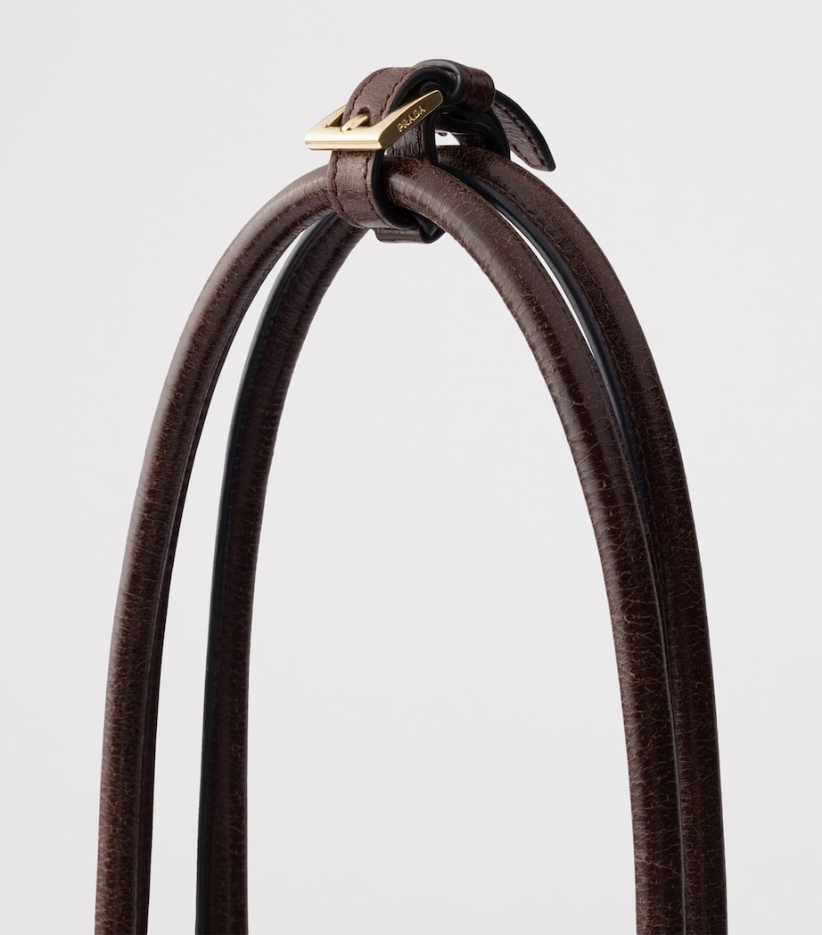 Prada Extra Large Leather Bonnie Shoulder Bag Brown Image 5