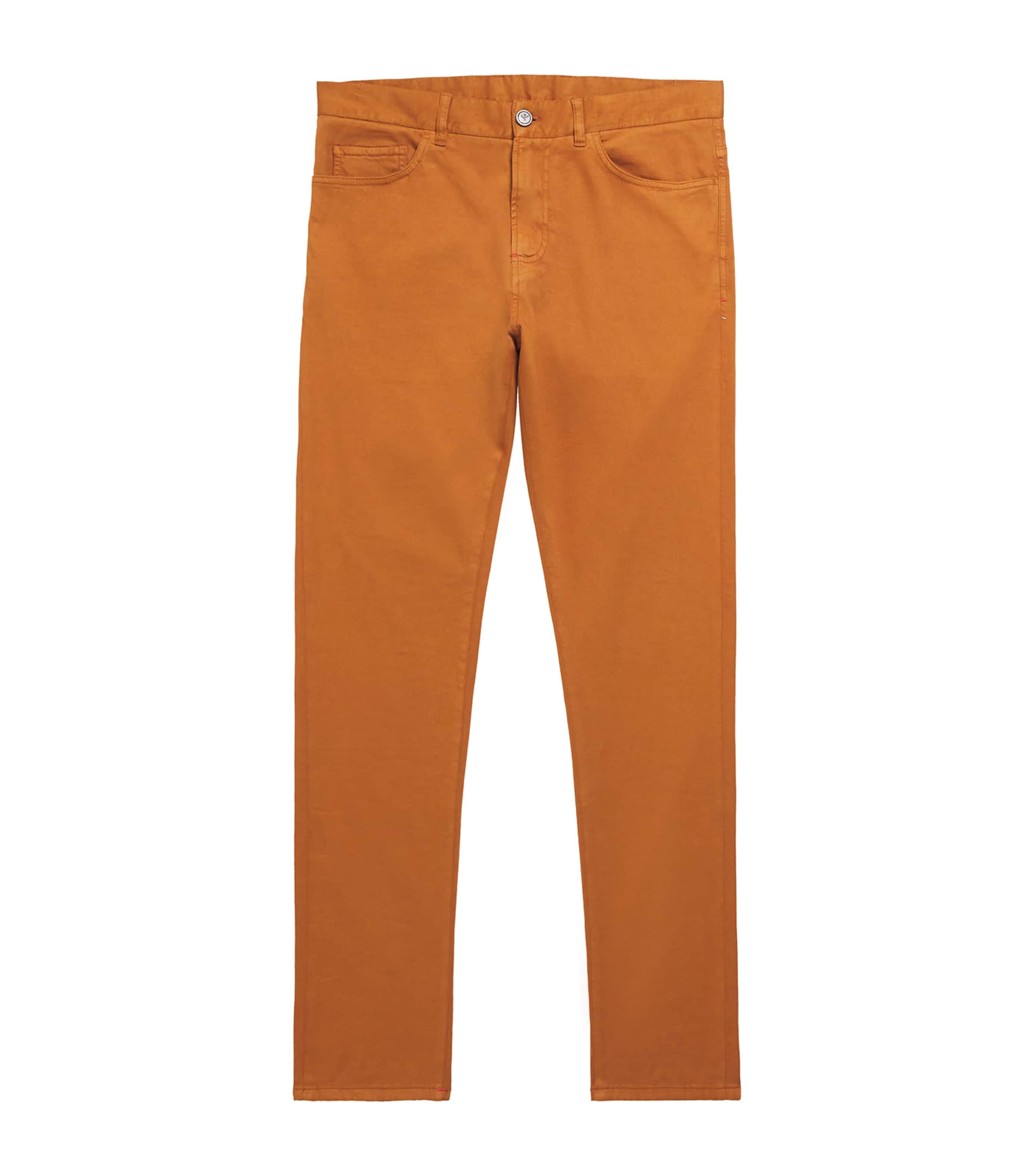 Isaia Stretch Cotton-cashmere Slim Jeans In Brown