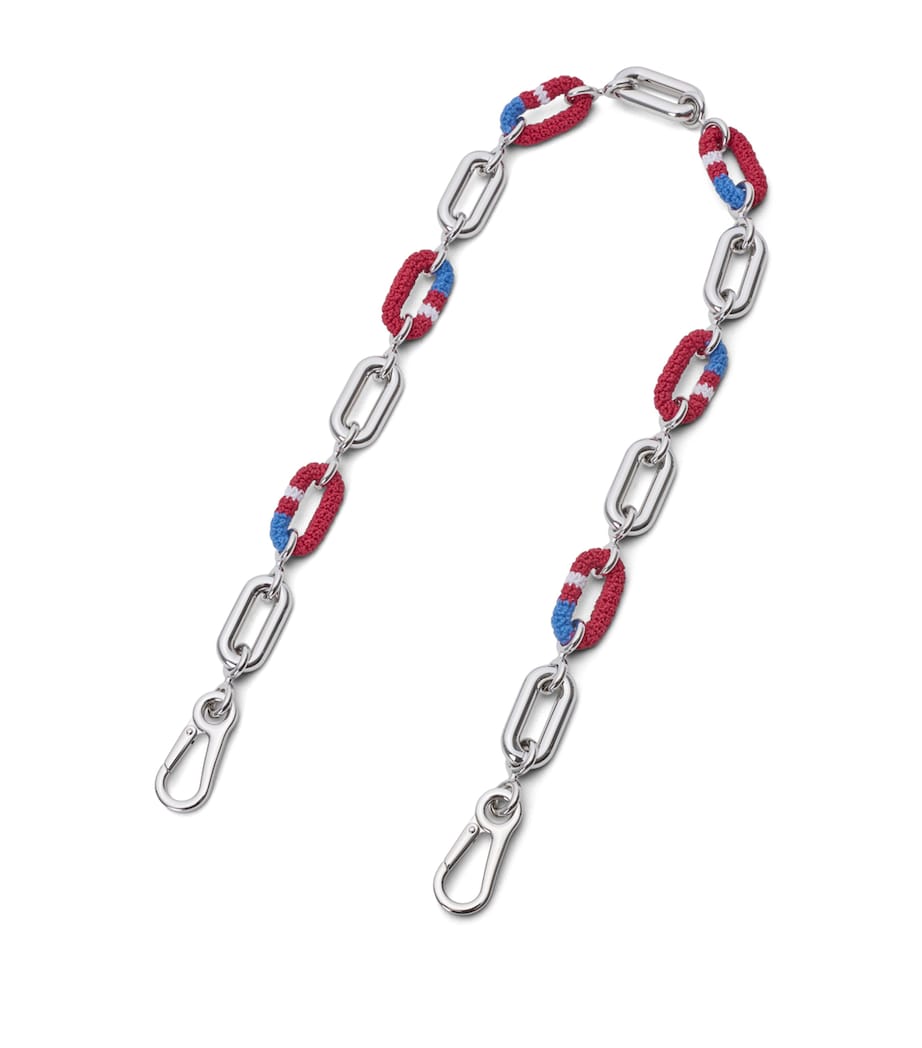 LOEWE Woven Chain Bag Strap Silver/multicolor Image 1