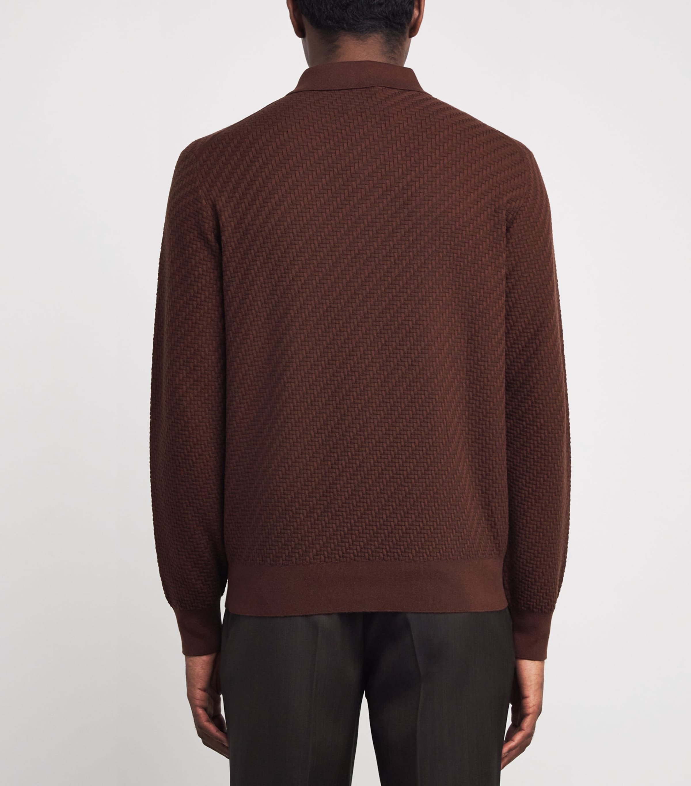 Cotton-Silk-Cashmere Woven Polo Shirt 2300 Image 4