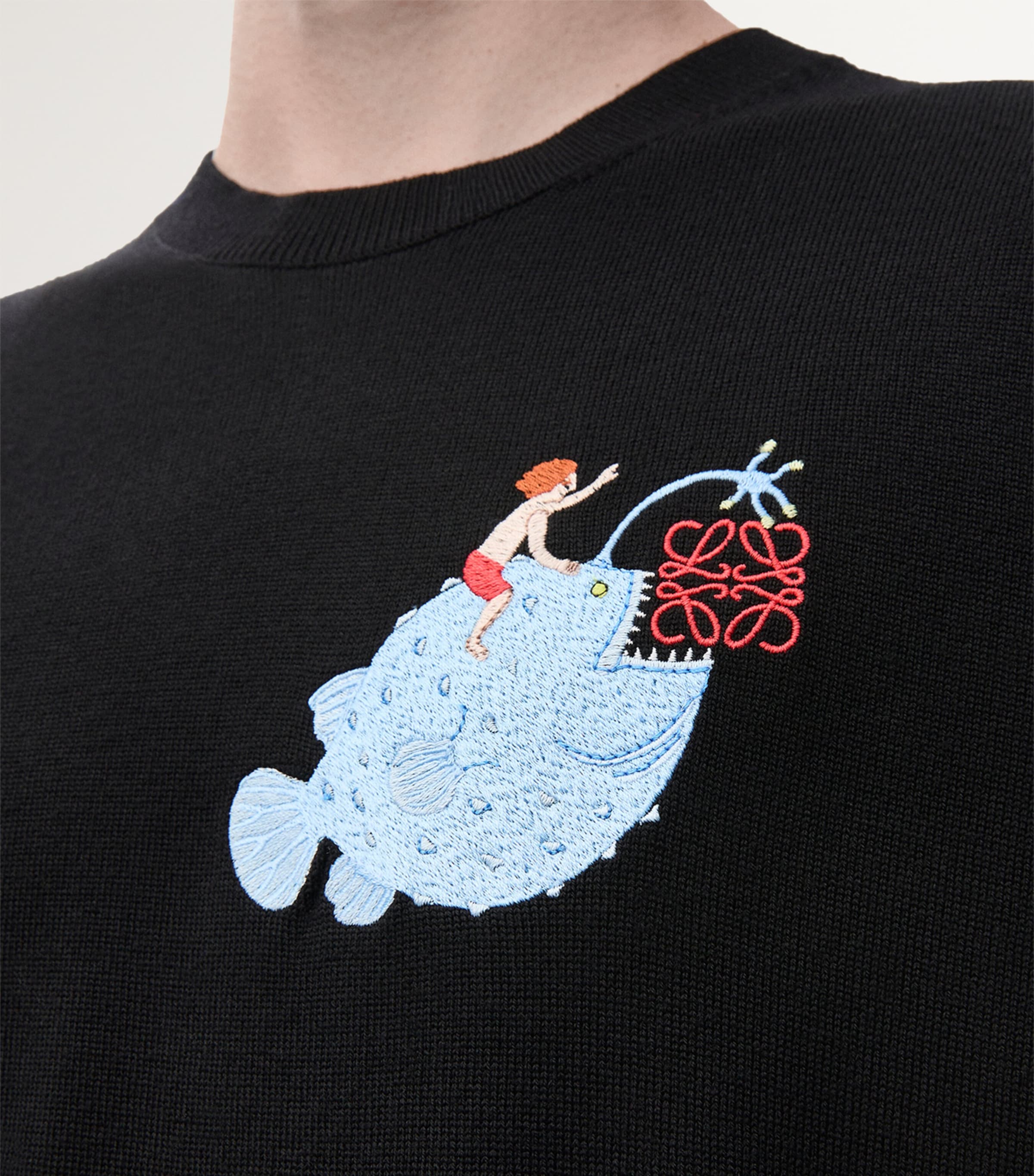 LOEWE Black x Suna Fujita Wool-Blend Sweater | Harrods US