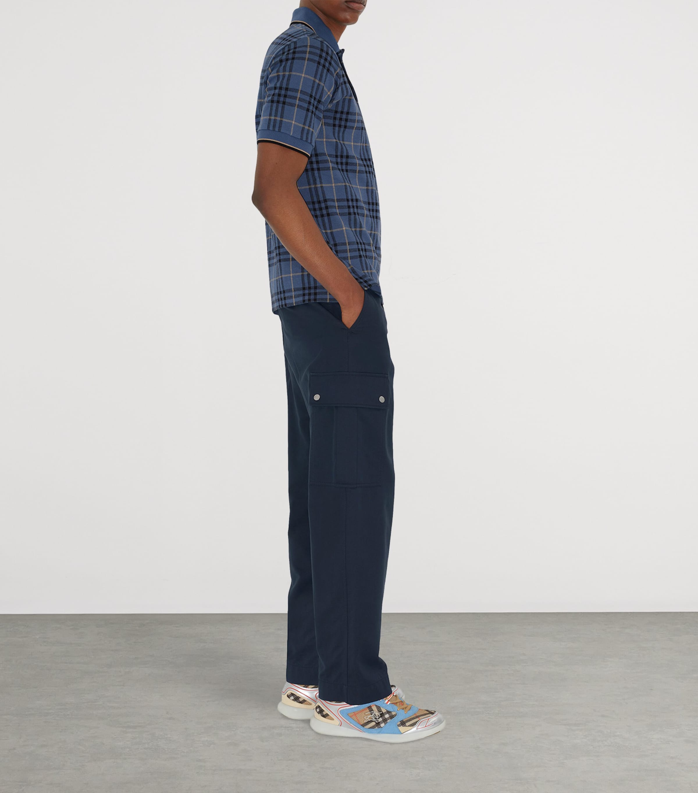 Leather Check Matrix Sneakers SAND IP CHECK Image 7