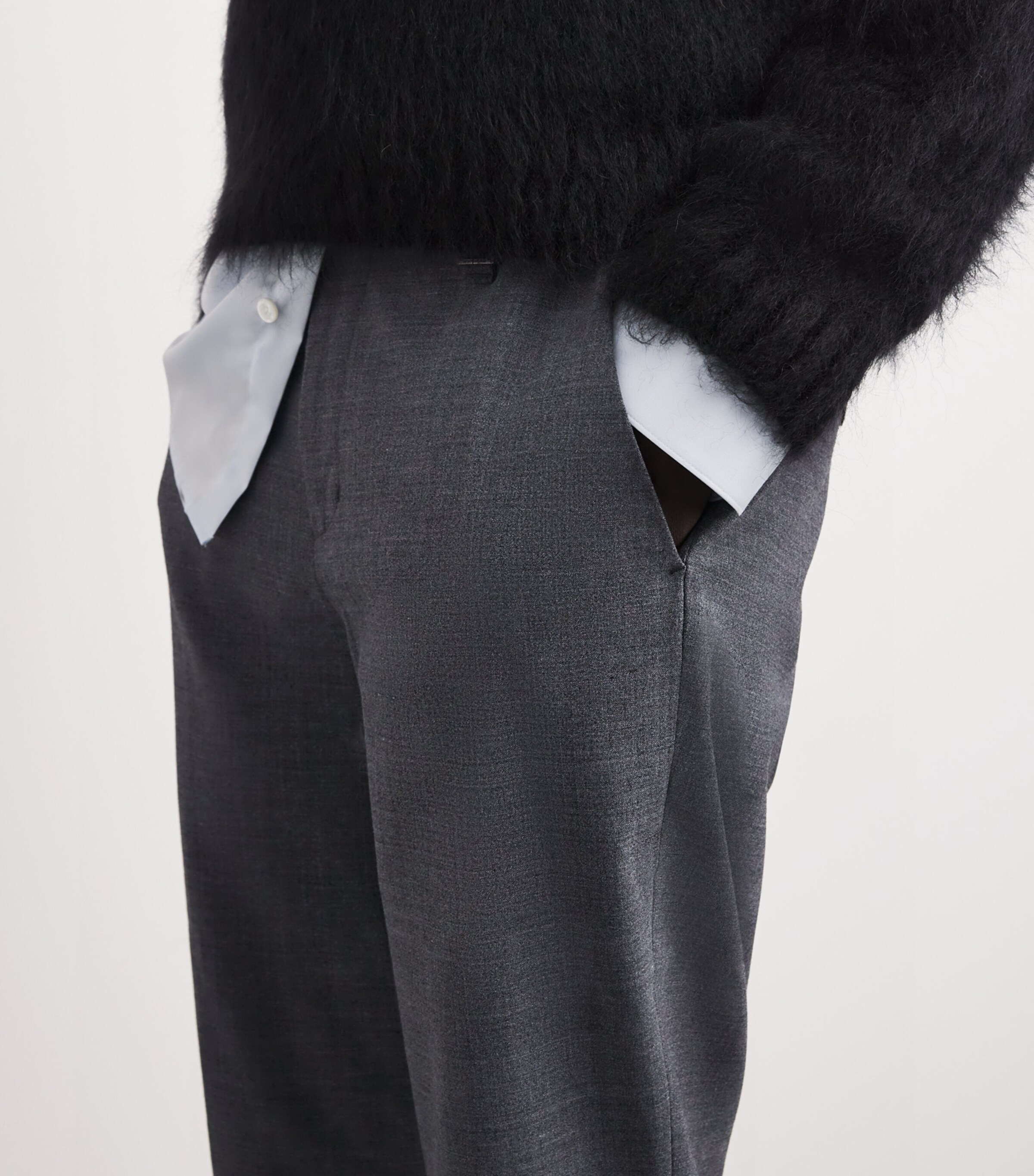 Wooyoungmi Mens Cuffed Trousers Grey Image 6