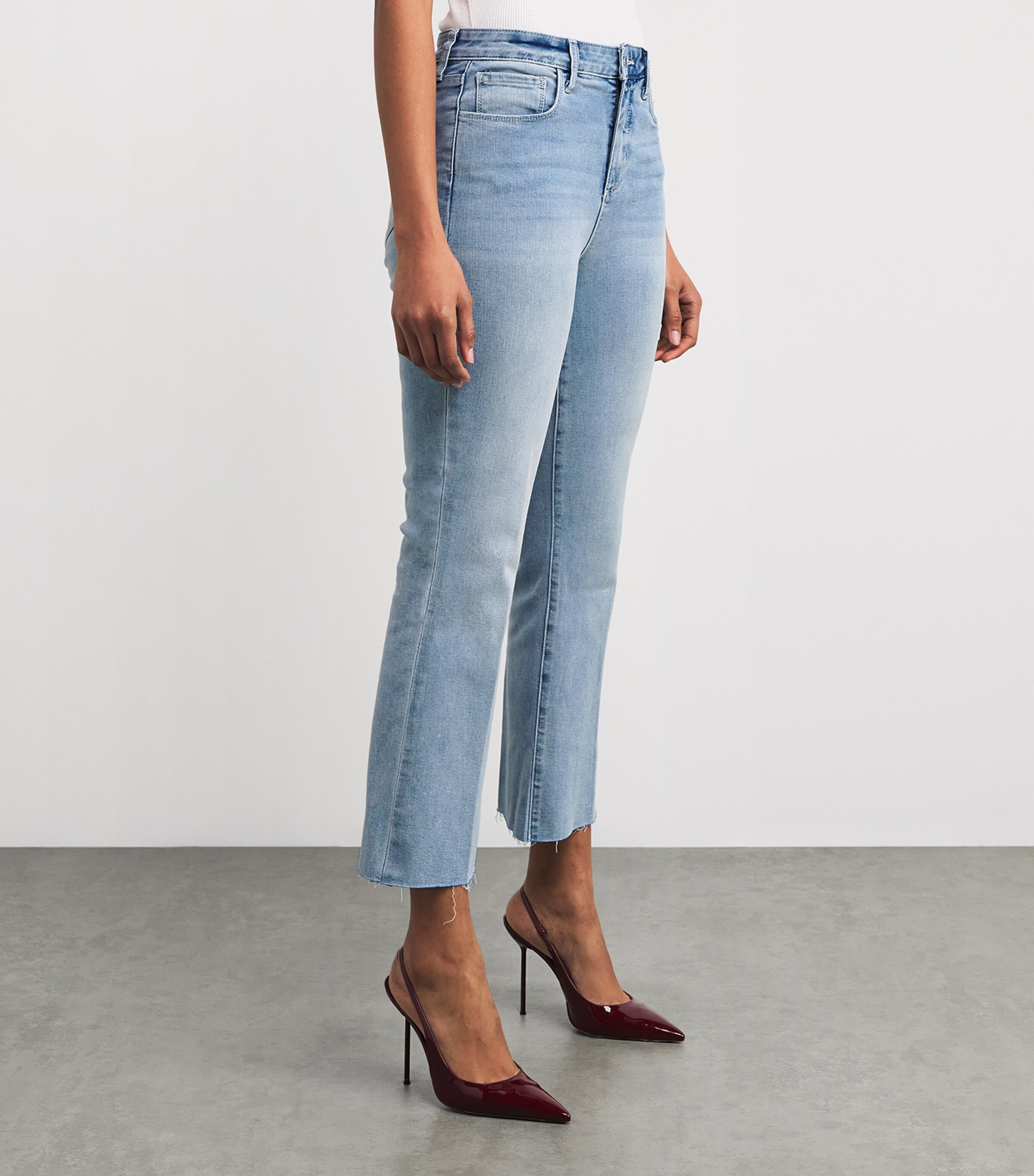 L'Agence Womens Kendra Cropped Flare Jeans Dorian Dori Image 3