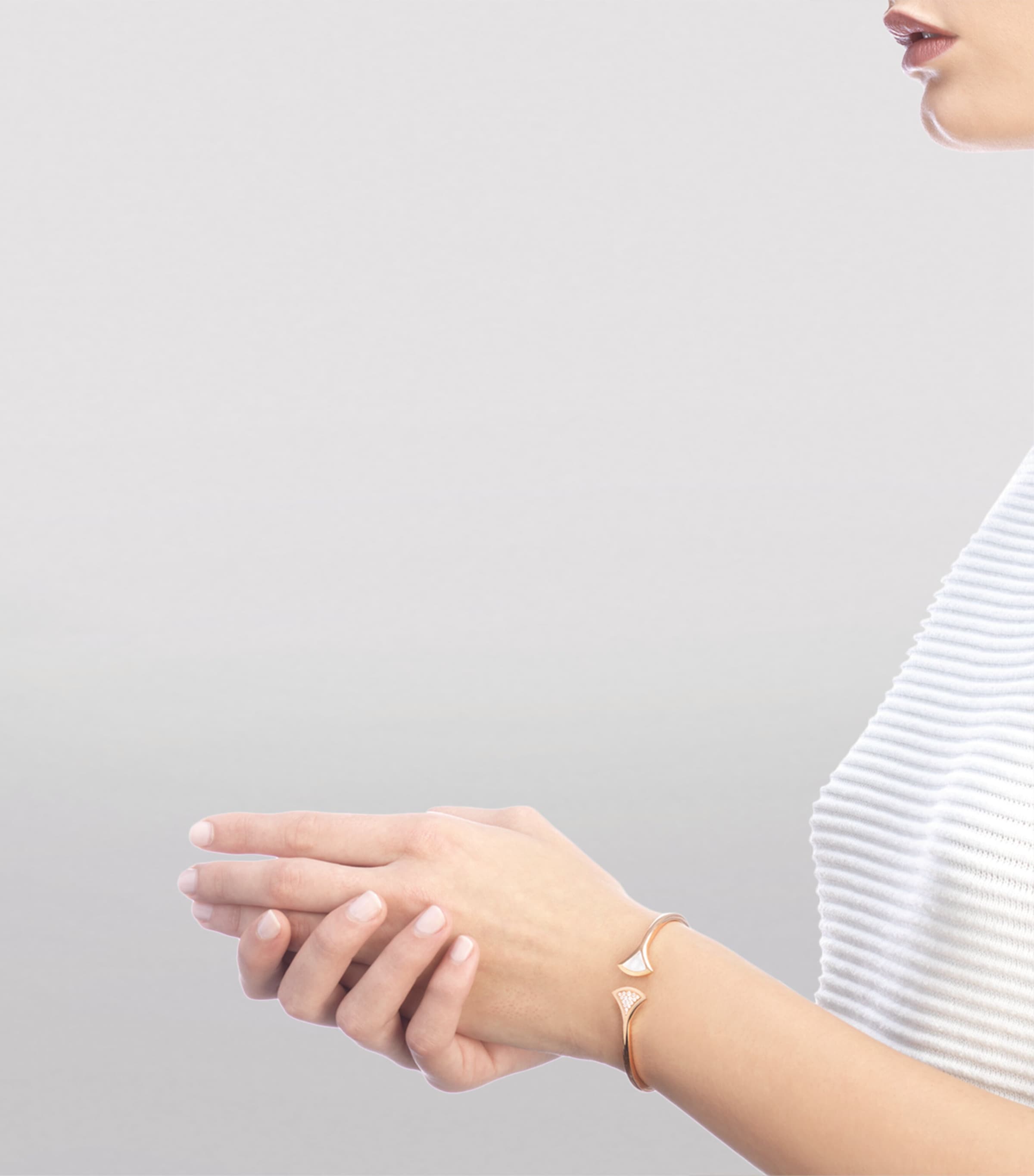 Rose Gold, Diamond and Mother-of-Pearl Divas' Dream Bangle PINK GOLD Image 3