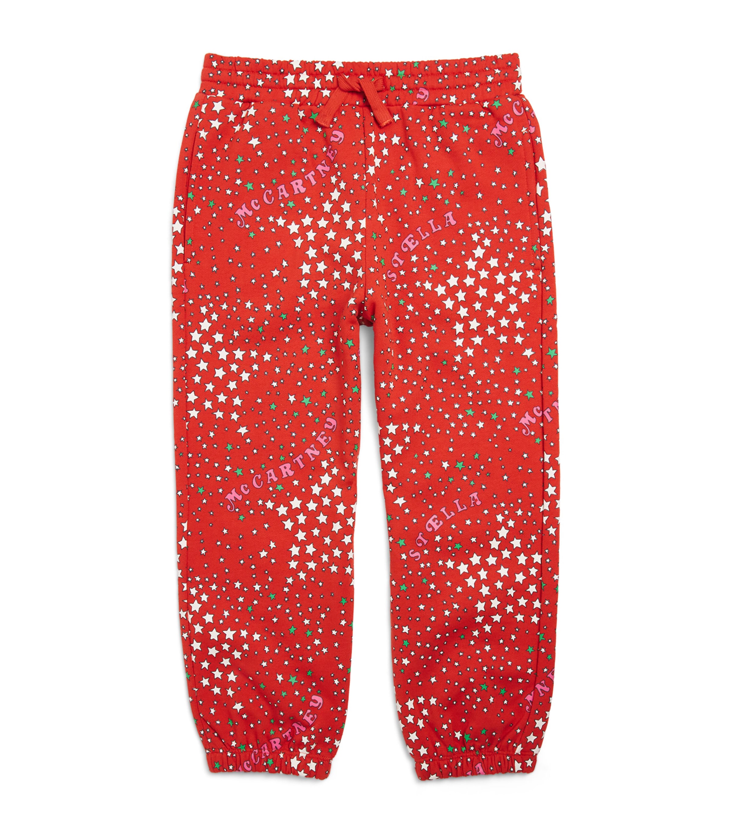 Stella McCartney Kids Cotton Star Sweatpants (3-14 Years) Rosso/multicolor Image 1