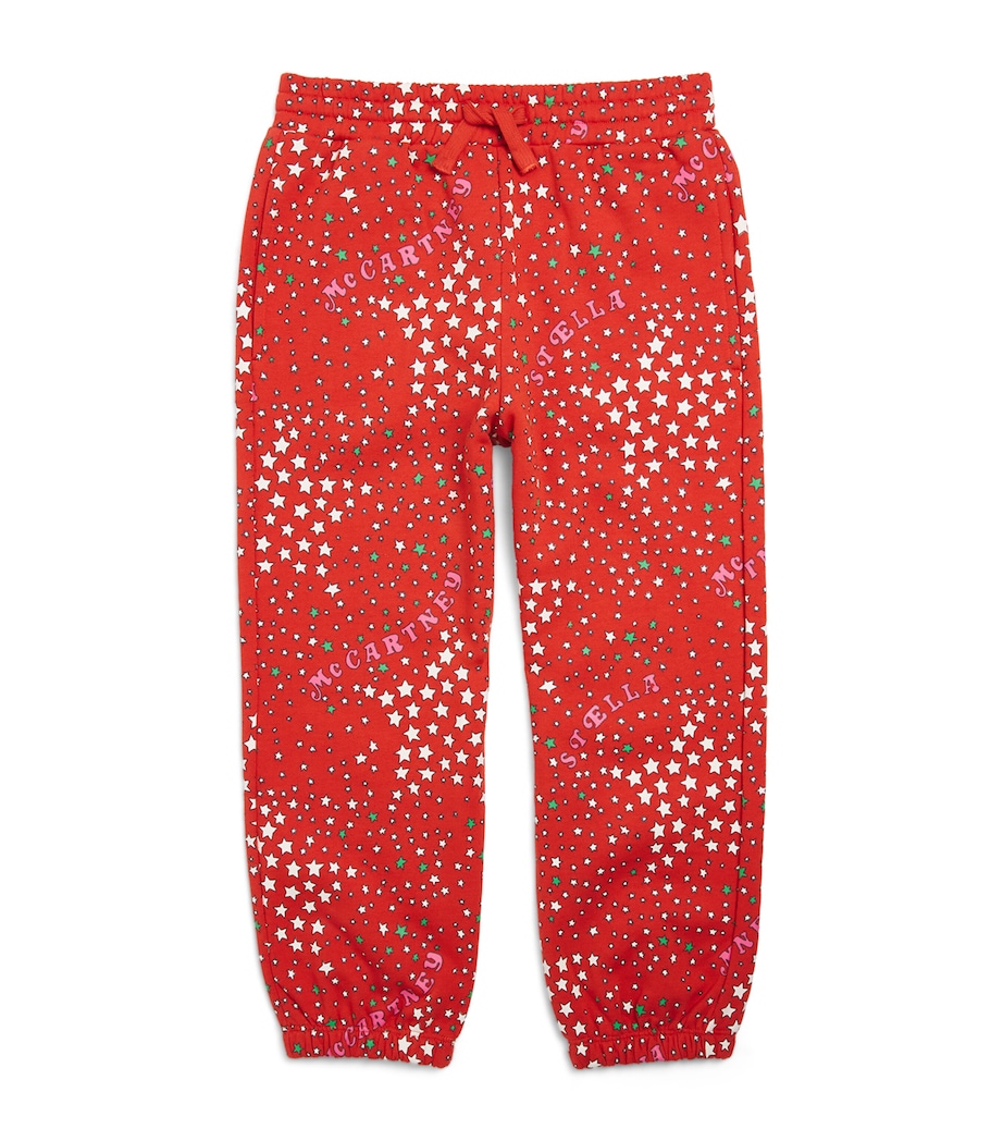 Stella McCartney Kids Cotton Star Sweatpants (3-14 Years) Rosso/multicolor Image 1
