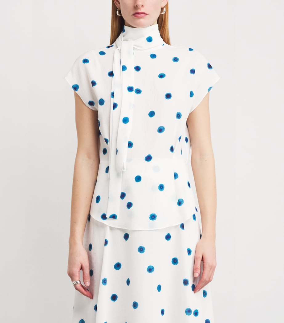 Organic Cotton-Blend Ribbon Neck Blouse DOL Image 3