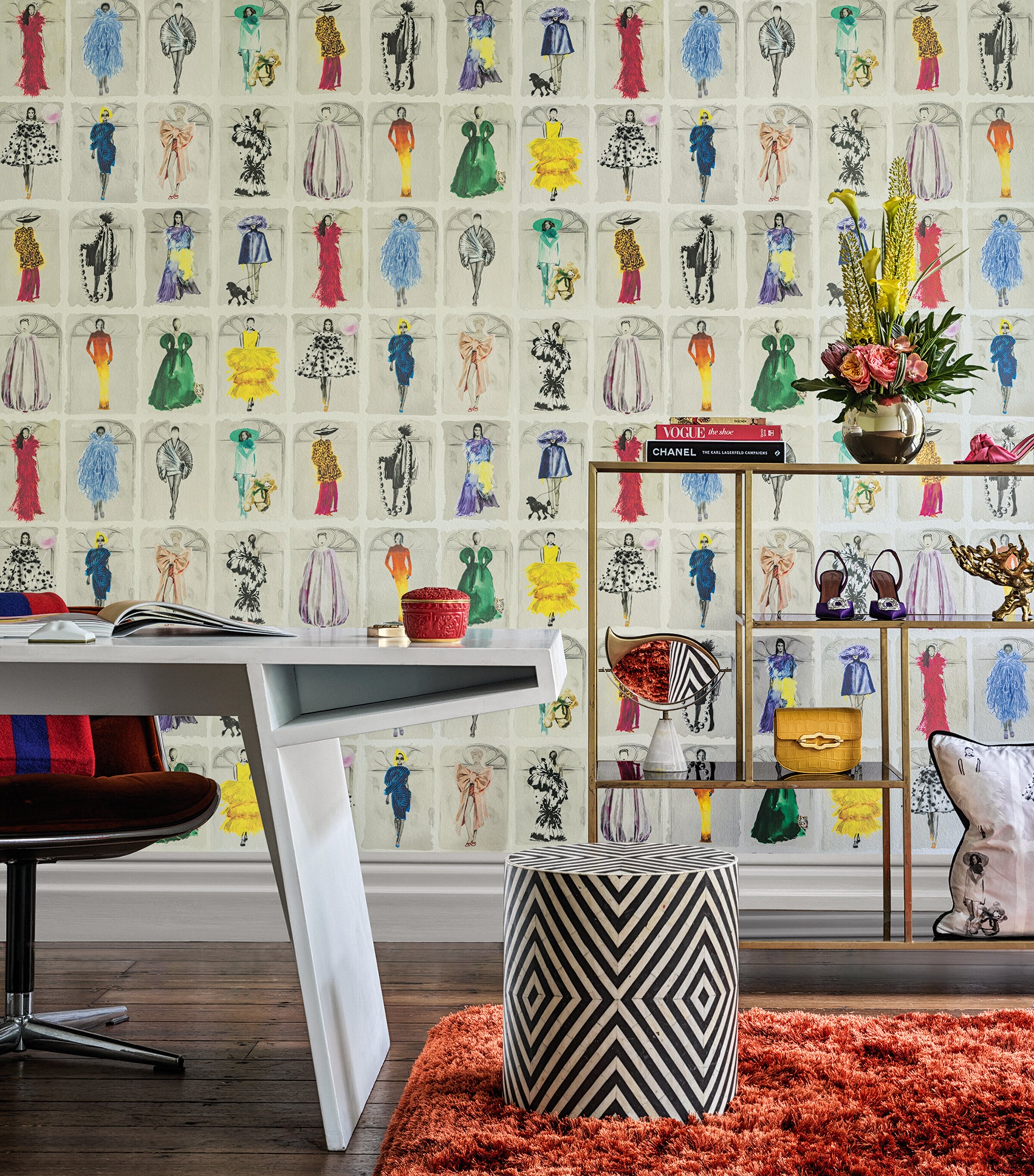 Cole & Son x Harrods Interior Design 175 Anniversary Edition Couture Carousel Window Wallpaper - Bright Multi Pearl Bright Multi Pearl Image 5