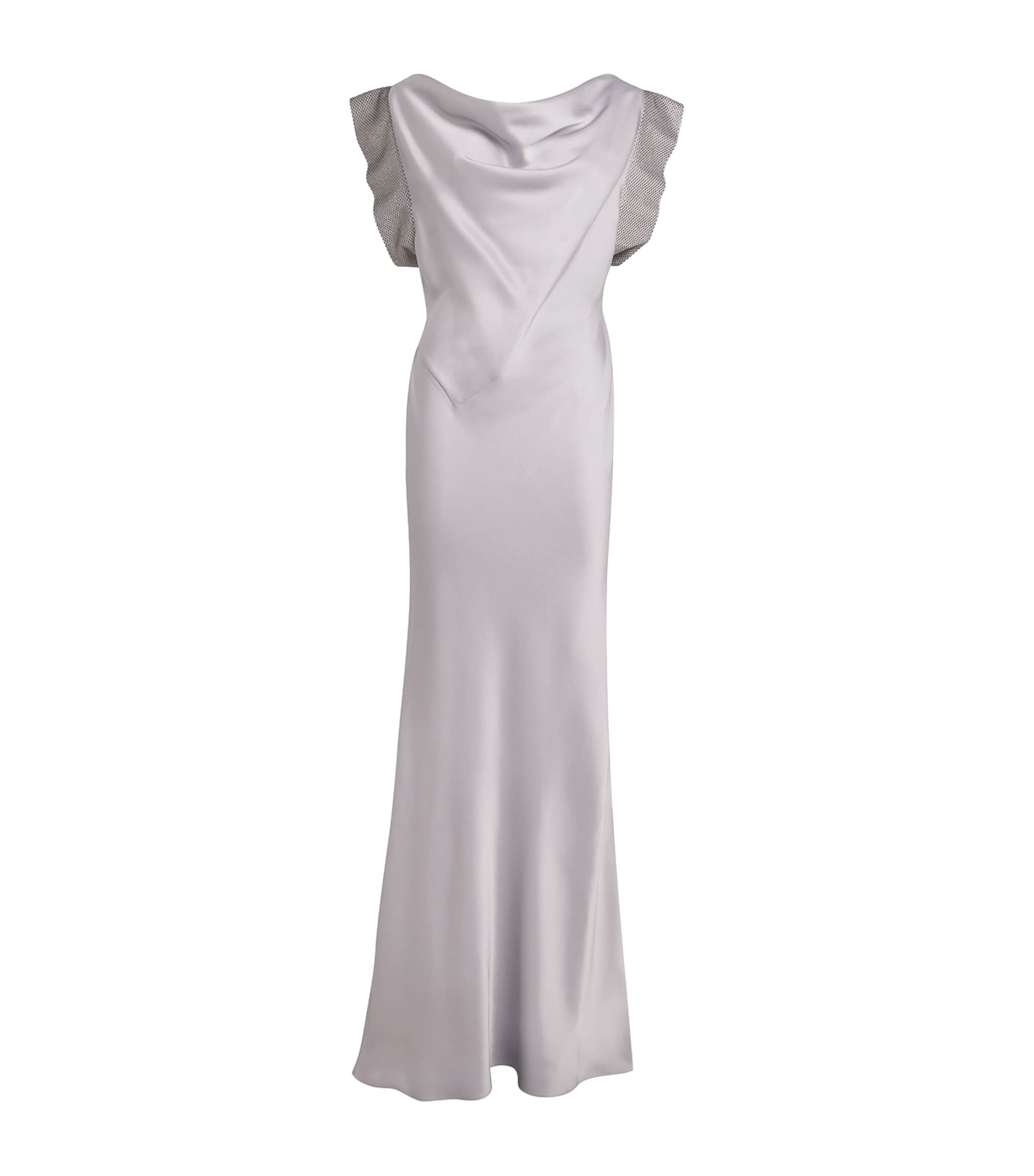 Stella Mccartney Satin Crystal-embellished Gown In Yellow