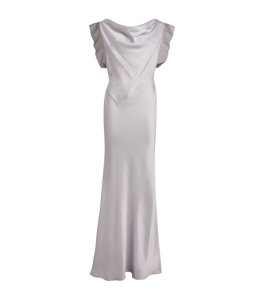 Satin Crystal-Embellished Gown 4905 PEARL BLUE Image 1