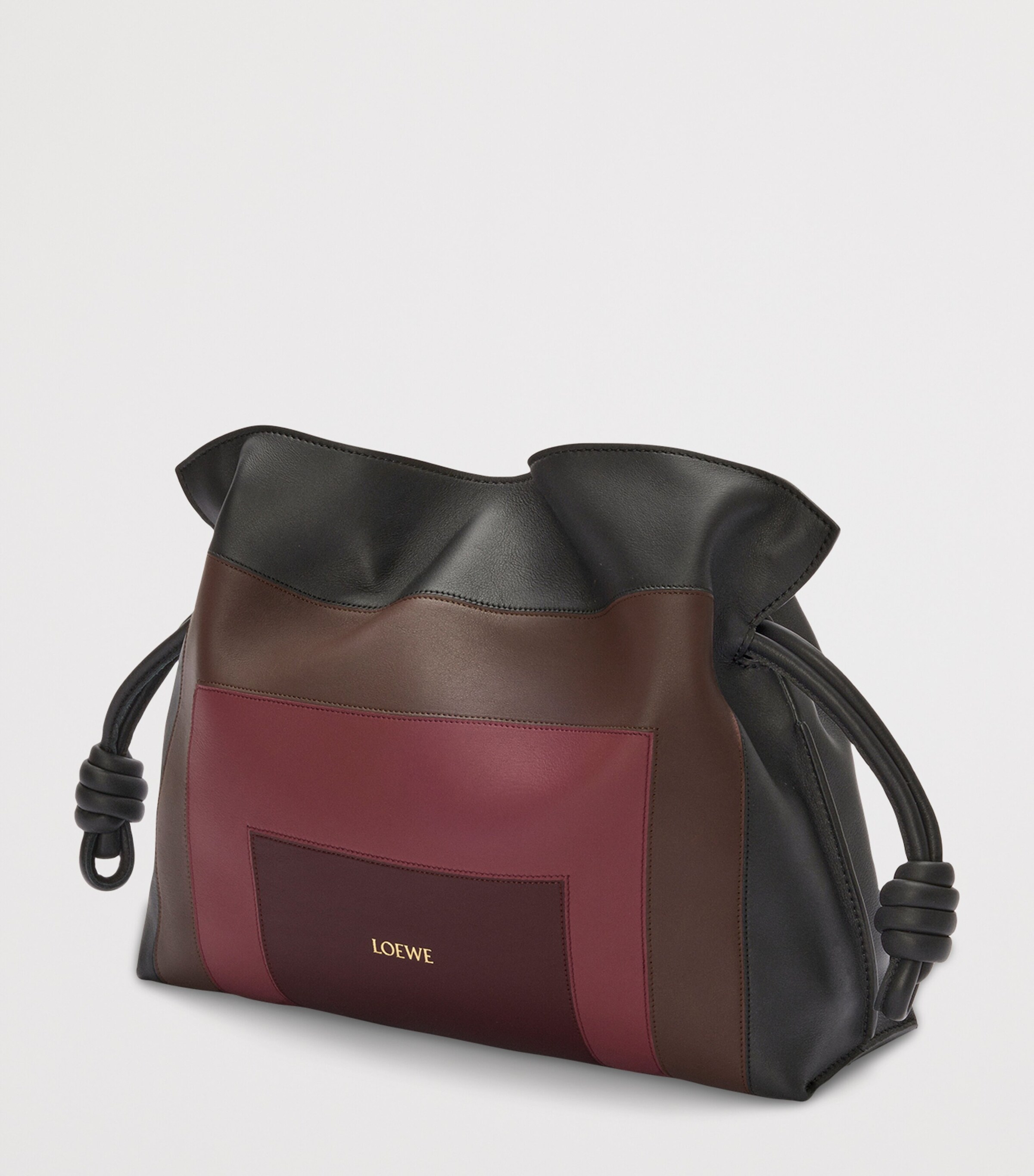 LOEWE Black x Albers Medium Leather Flamenco Purse | Harrods US