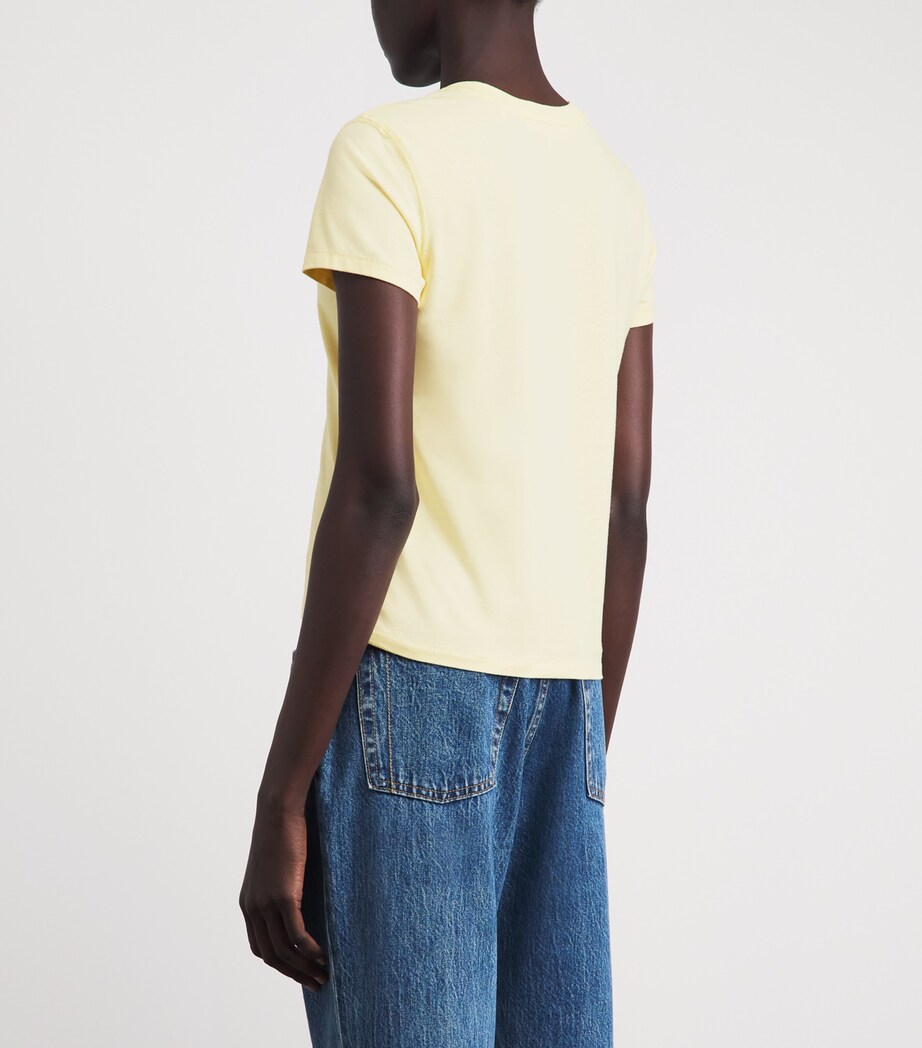 FRAME Womens Vintage The Baby Tee Lemon Image 5