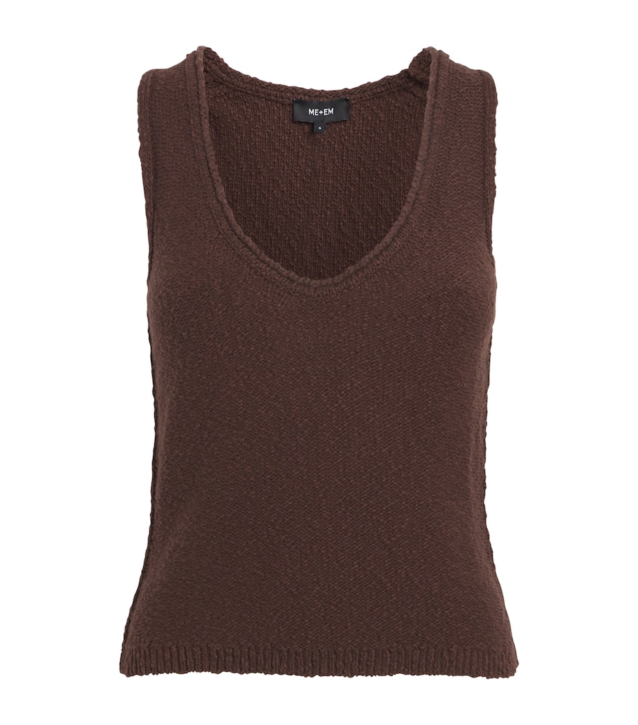 Cotton-Linen Bouclé Tank Top SUMMER CHOCOLATE Image 1