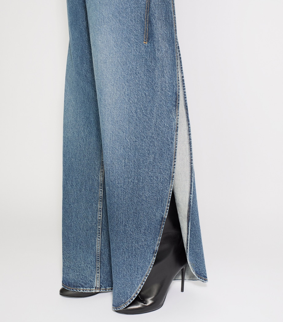 Side-Slit Round-Leg Jeans BLEU VINTAGE Image 6