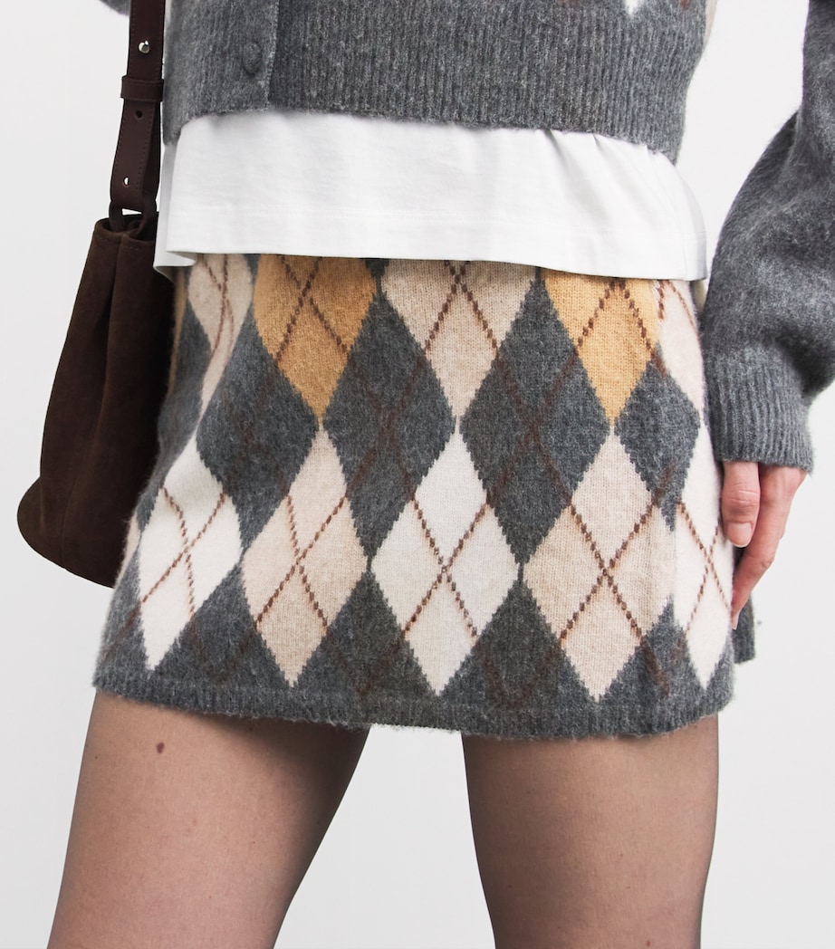 The Brushed Argyle Skirt GRMU GREY MULTI Image 6