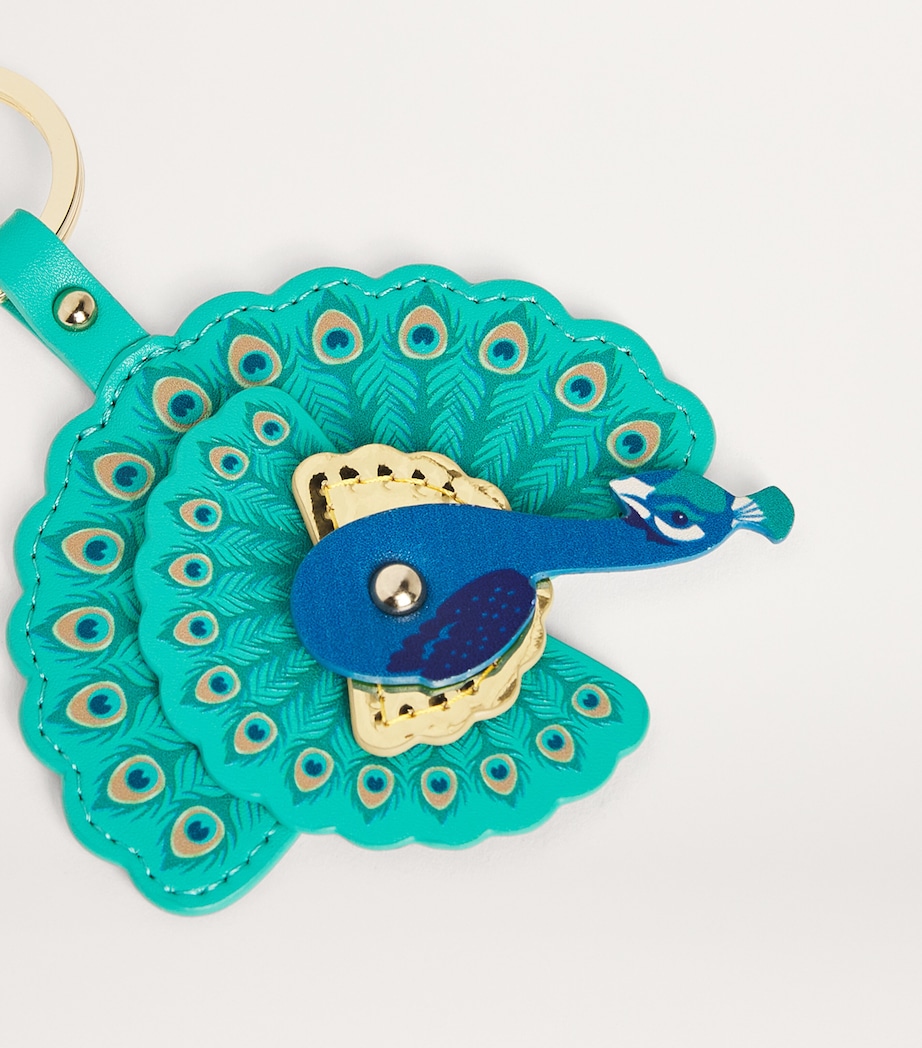 Leather Peacock Keyring MULTI Image 2