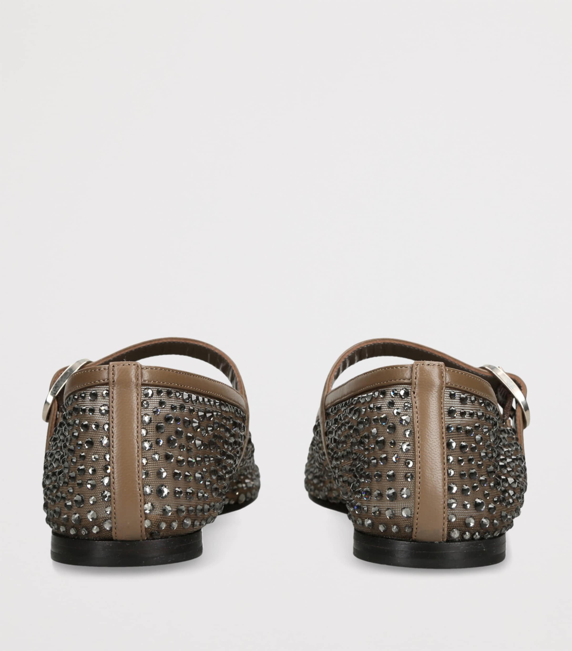 Crystal-Embellished Mary Jane Flats TAUPE COMB Image 2