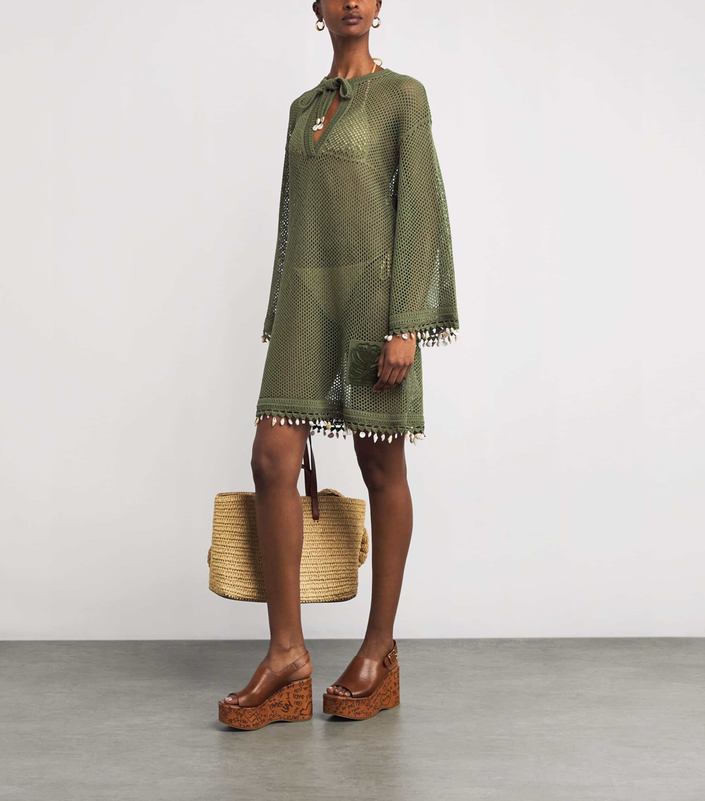 River Island Embellished Beach Dress Zimmermann Green Embellished Mini  Tunic Dress Harrods KW